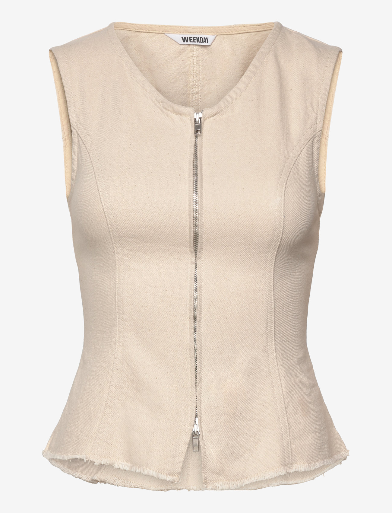 Weekday - Zip-Up Top - sleeveless tops - ecru - 0