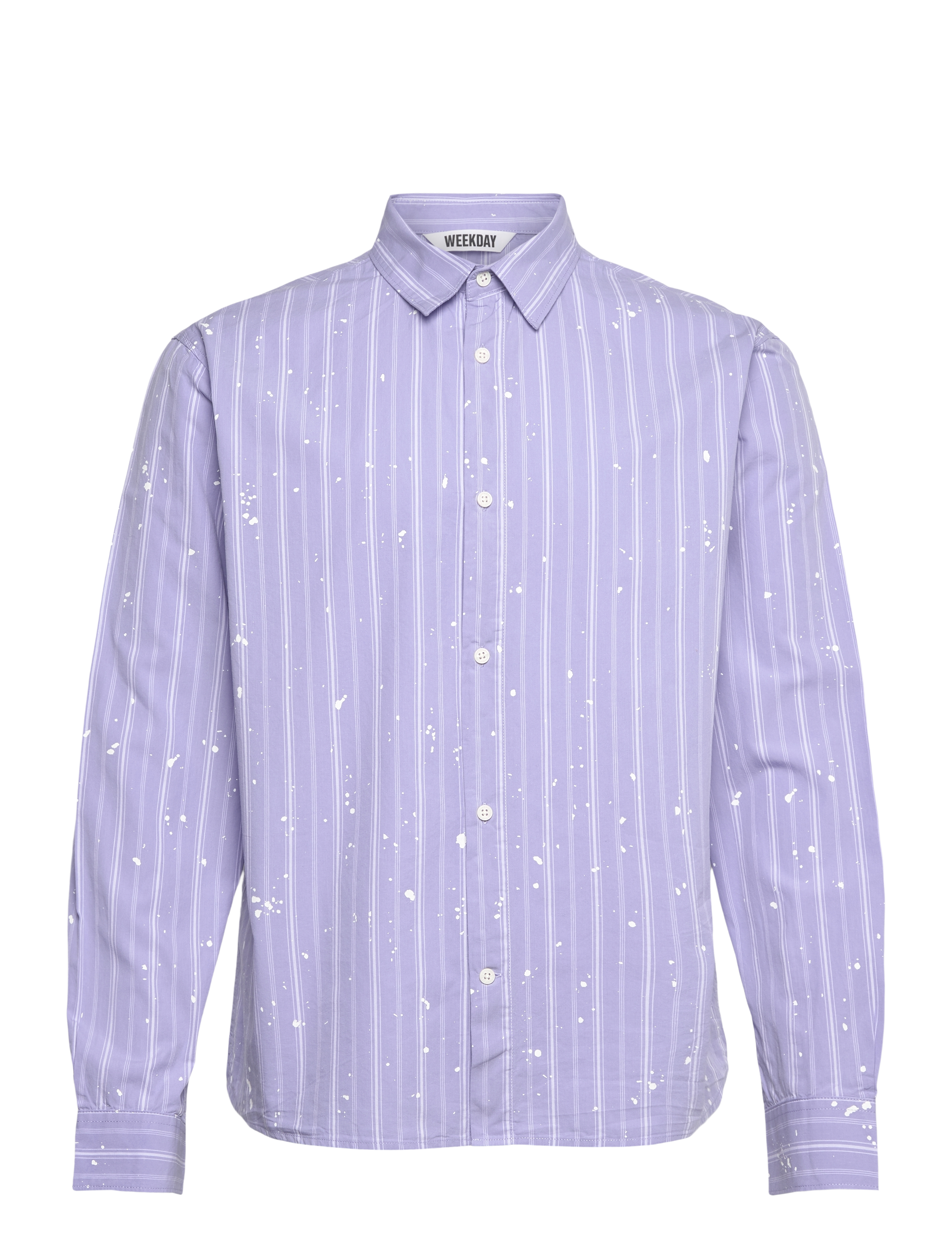 Weekday Relaxed Printed Button-Up Cotton Shirt, XL, Shirts, Blau - Casual Männerswear