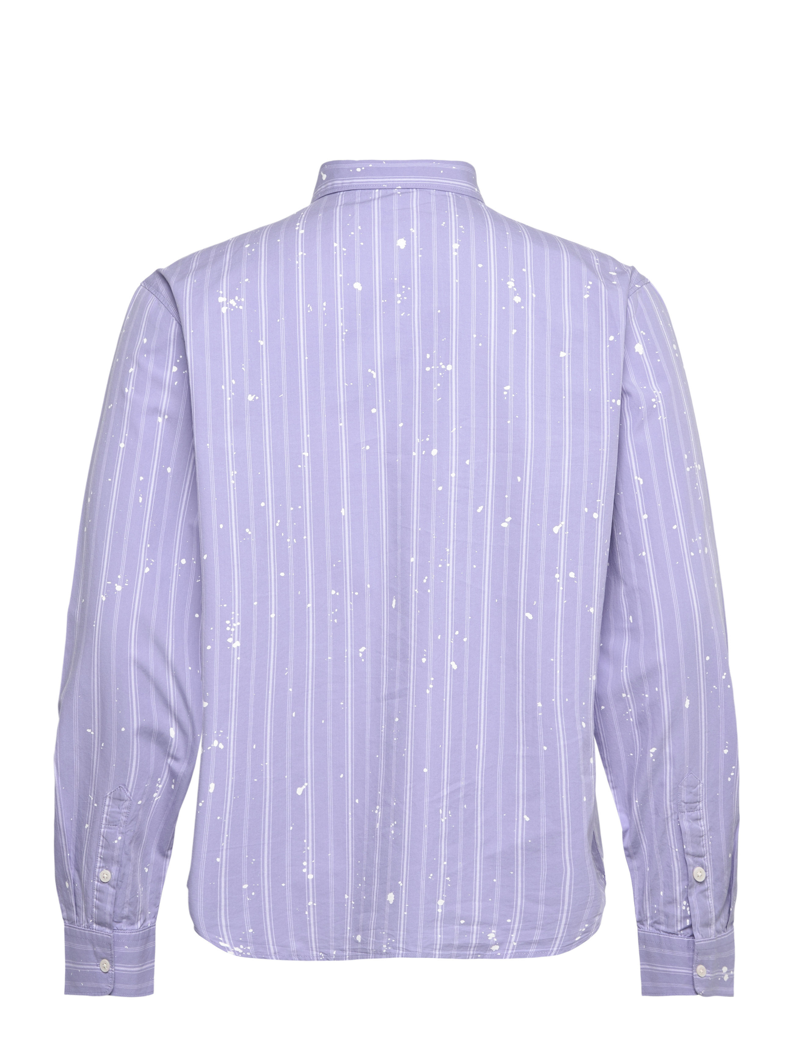 Weekday - Relaxed Printed Button-up Cotton Shirt - casual skjortor - lilac purple dusty l - 1