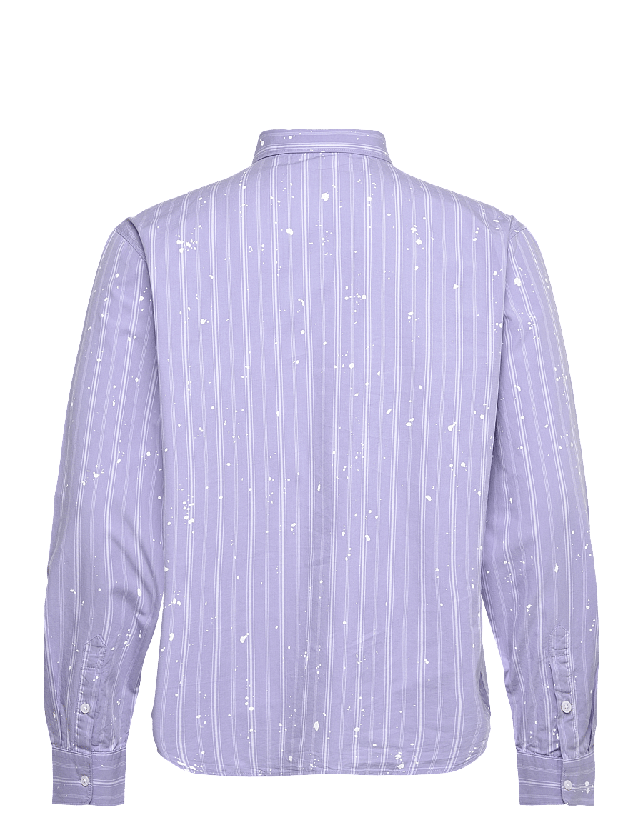 Weekday - Relaxed Printed Button-up Cotton Shirt - freizeithemden - lilac purple dusty l - 1