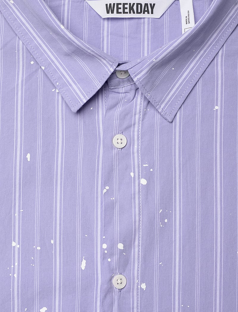 Weekday - Relaxed Printed Button-up Cotton Shirt - casual skjorter - lilac purple dusty l - 2