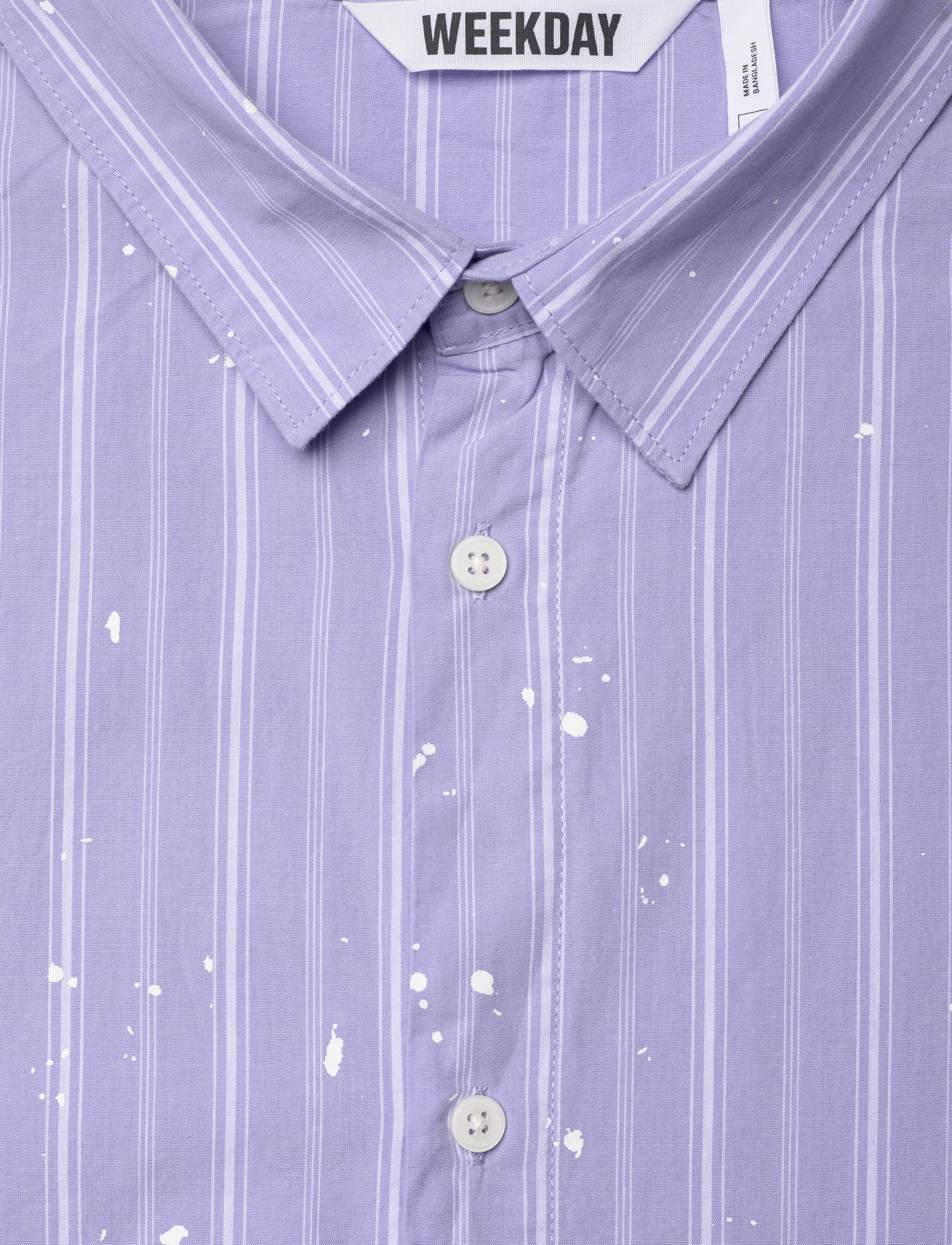 Weekday - Relaxed Printed Button-up Cotton Shirt - casual skjortor - lilac purple dusty l - 2