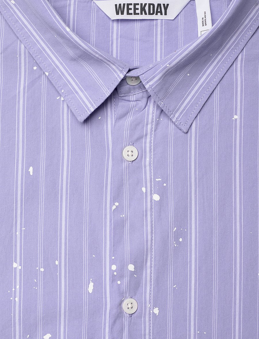 Weekday - Relaxed Printed Button-up Cotton Shirt - freizeithemden - lilac purple dusty l - 2