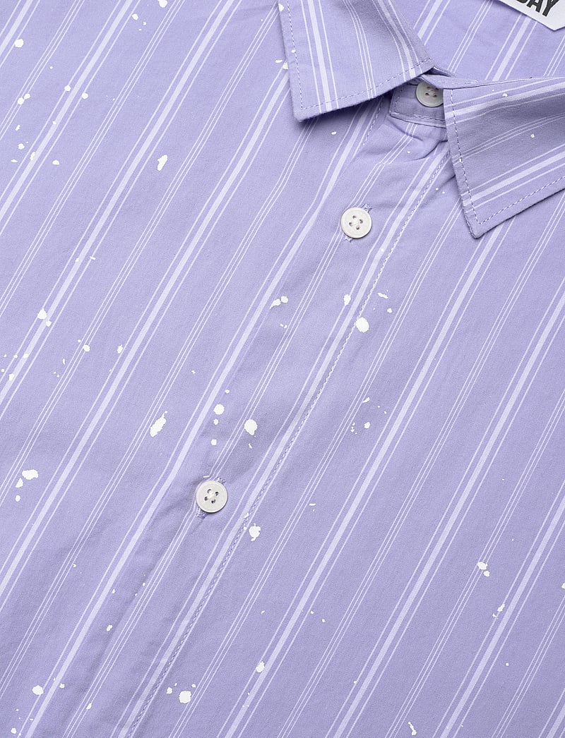 Weekday - Relaxed Printed Button-up Cotton Shirt - casual skjorter - lilac purple dusty l - 3