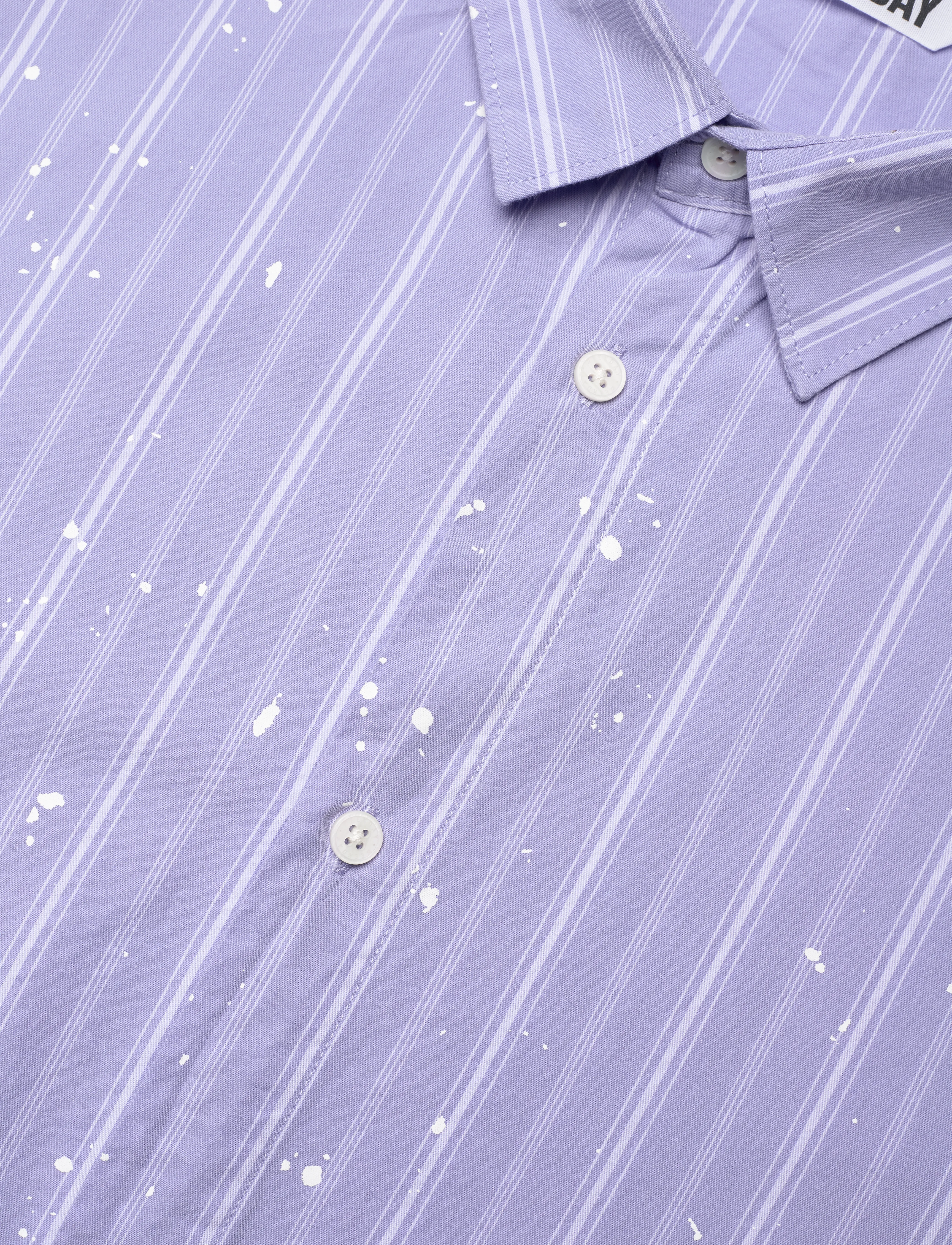 Weekday - Relaxed Printed Button-up Cotton Shirt - casual skjortor - lilac purple dusty l - 3