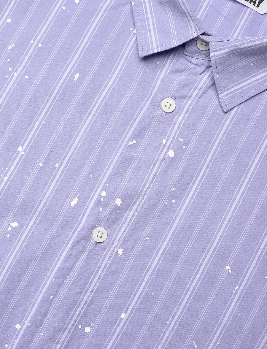 Weekday - Relaxed Printed Button-up Cotton Shirt - freizeithemden - lilac purple dusty l - 3