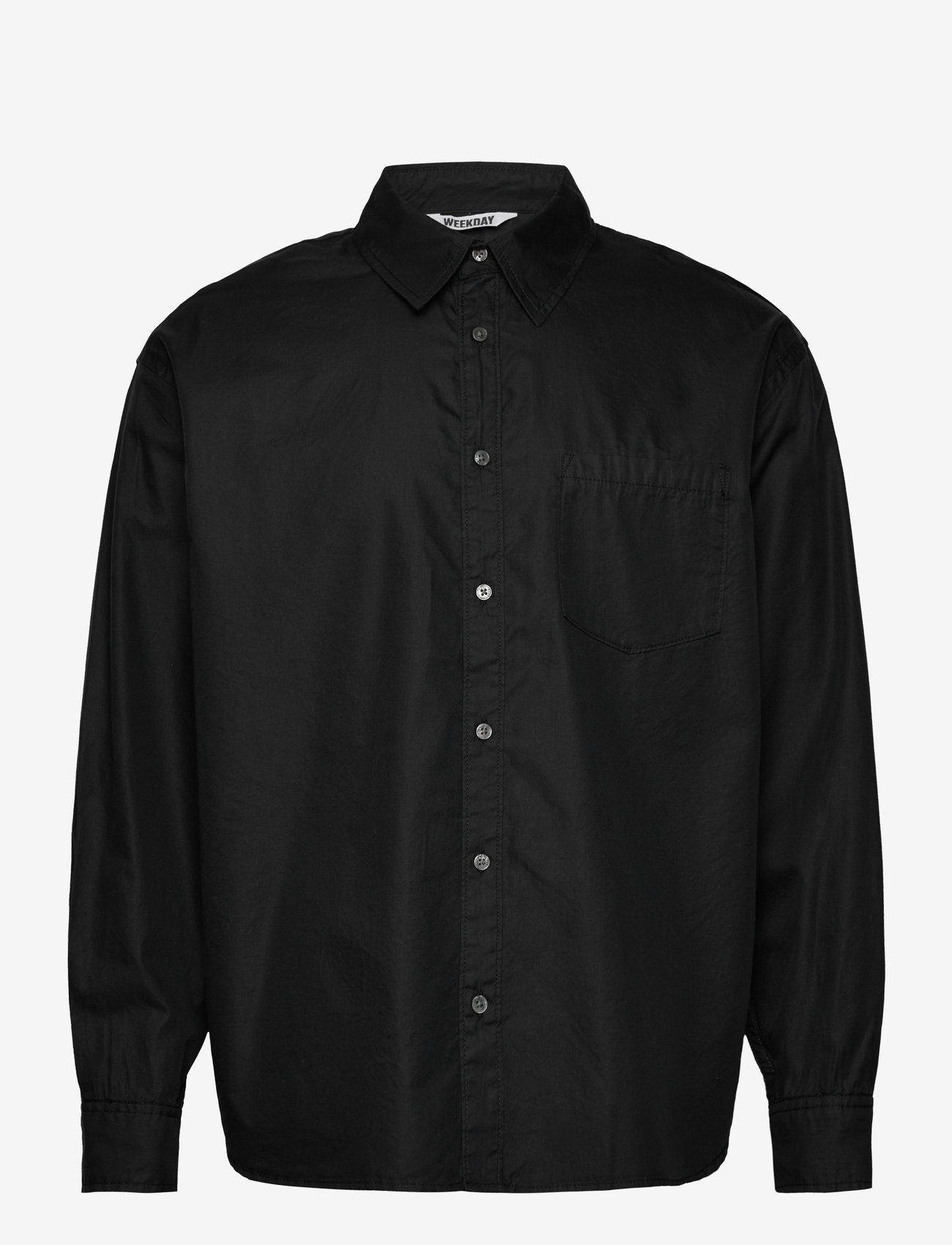 Weekday - Oversized Cotton Viscose Shirt - casual hemden - black - 0