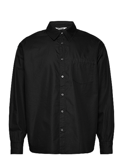 Weekday Oversized Cotton Viscose Shirt - Clothing - BLACK / black