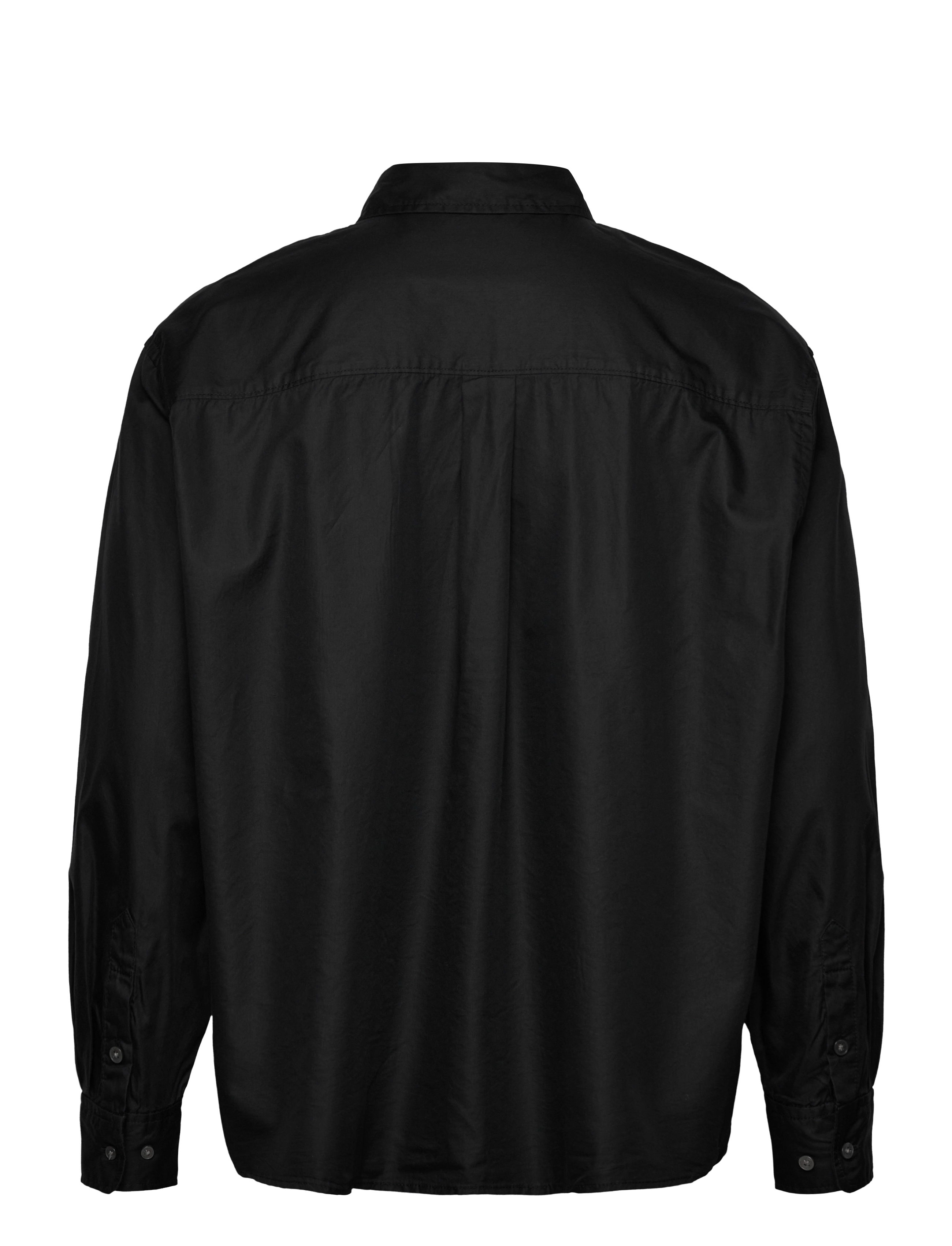 Weekday - Oversized Cotton Viscose Shirt - casual hemden - black - 1