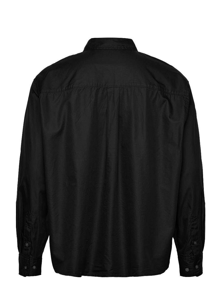 Weekday - Oversized Cotton Viscose Shirt - casual hemden - black - 1