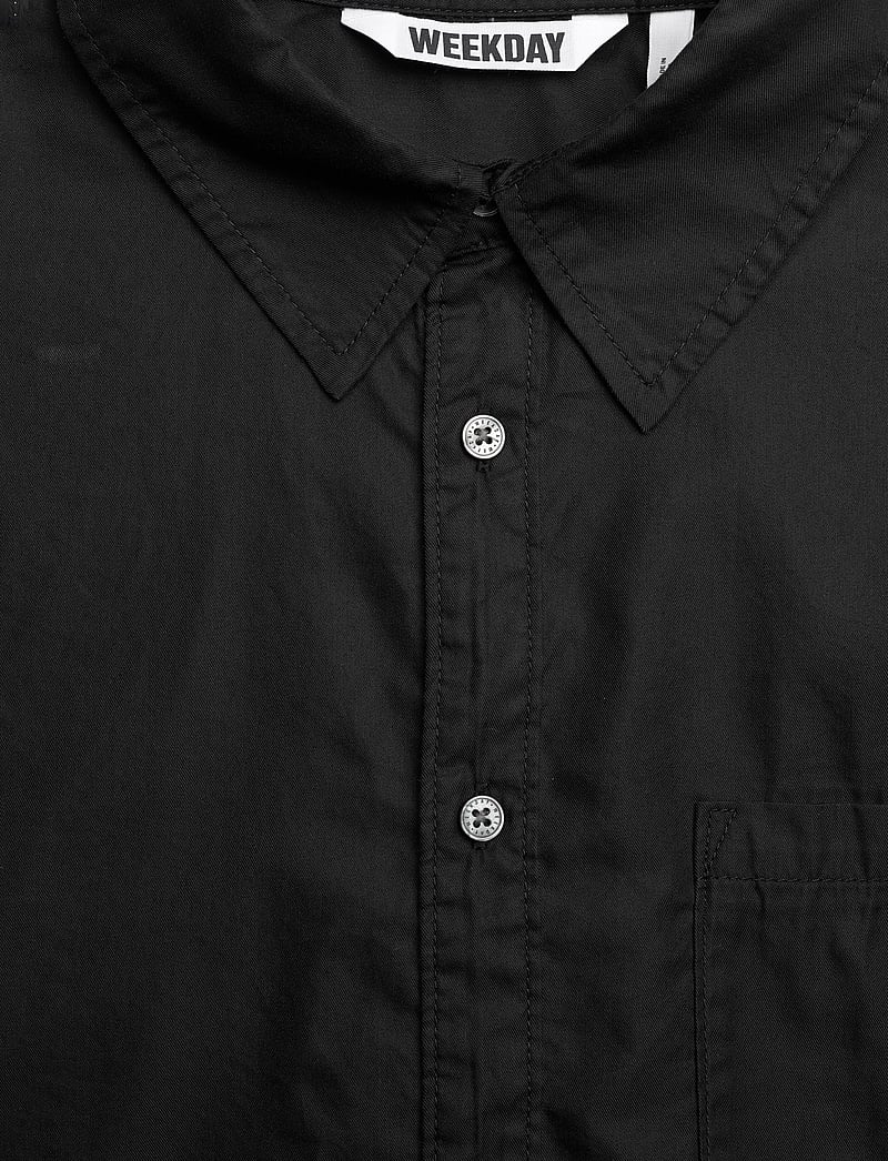 Weekday - Oversized Cotton Viscose Shirt - casual hemden - black - 2