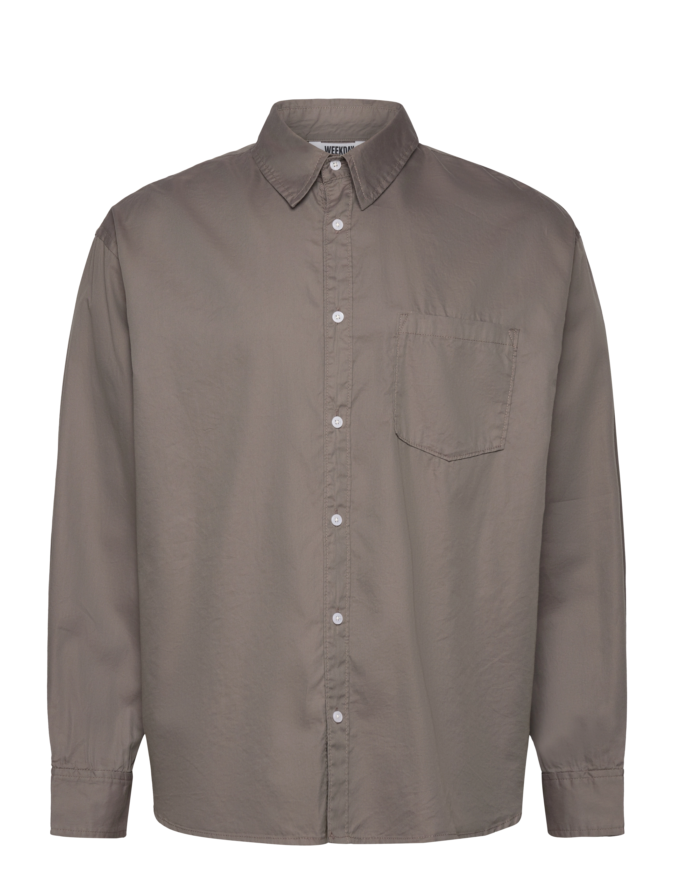 Weekday Oversized Cotton Viscose Shirt, Mænd, Oversize Skjorte, Grå, Str: L