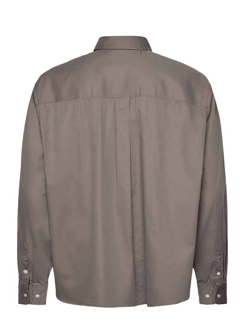 Weekday - Oversized Cotton Viscose Shirt - casual hemden - mole - 1
