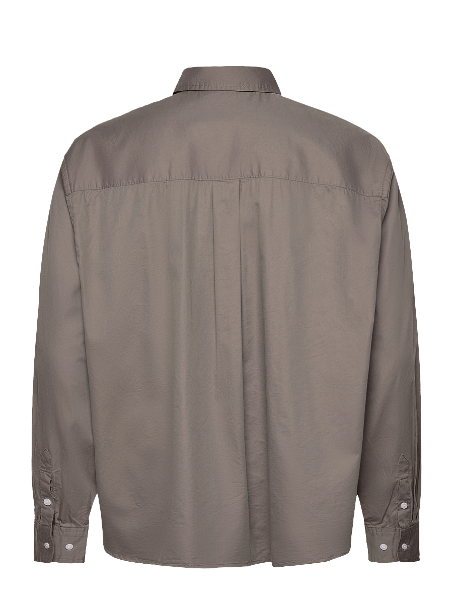 Weekday - Oversized Cotton Viscose Shirt - rennot kauluspaidat - mole - 1