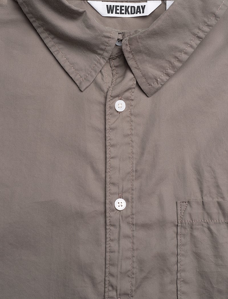Weekday - Oversized Cotton Viscose Shirt - casual hemden - mole - 2