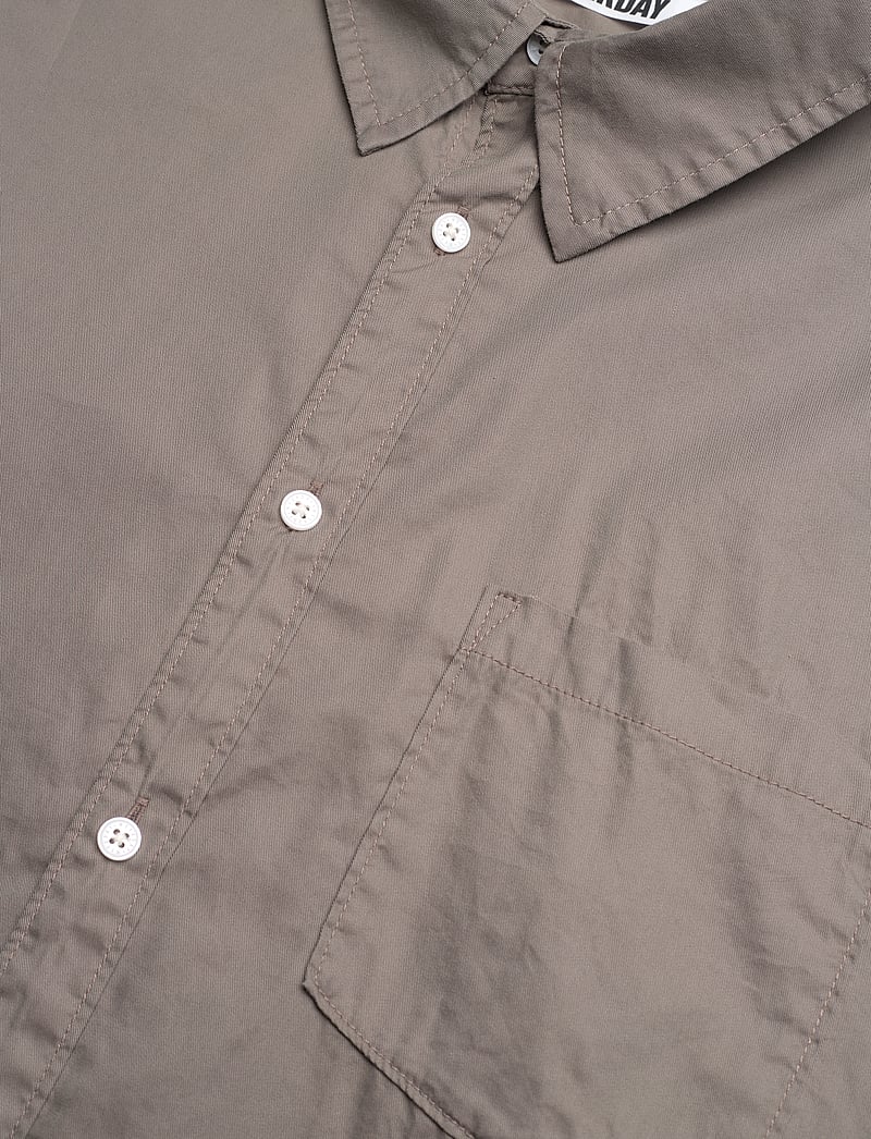 Weekday - Oversized Cotton Viscose Shirt - casual hemden - mole - 3