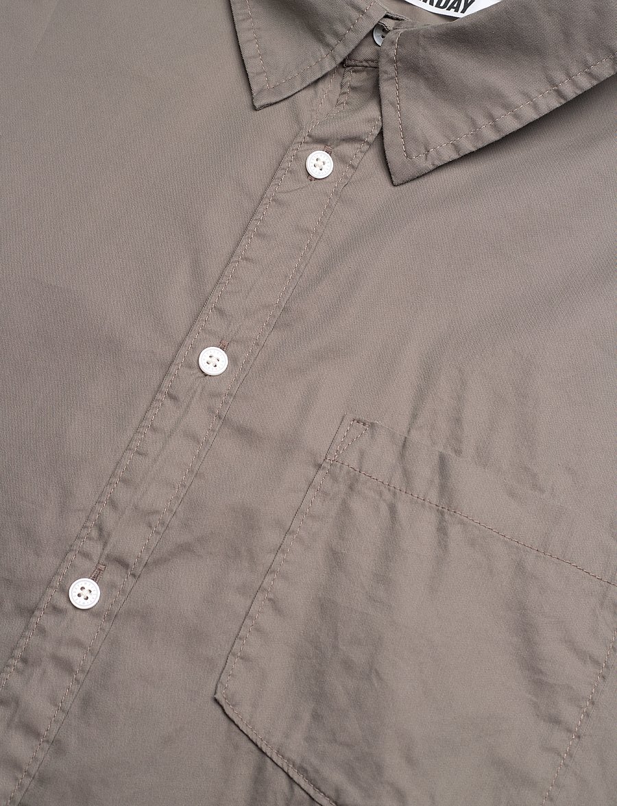 Weekday - Oversized Cotton Viscose Shirt - rennot kauluspaidat - mole - 3