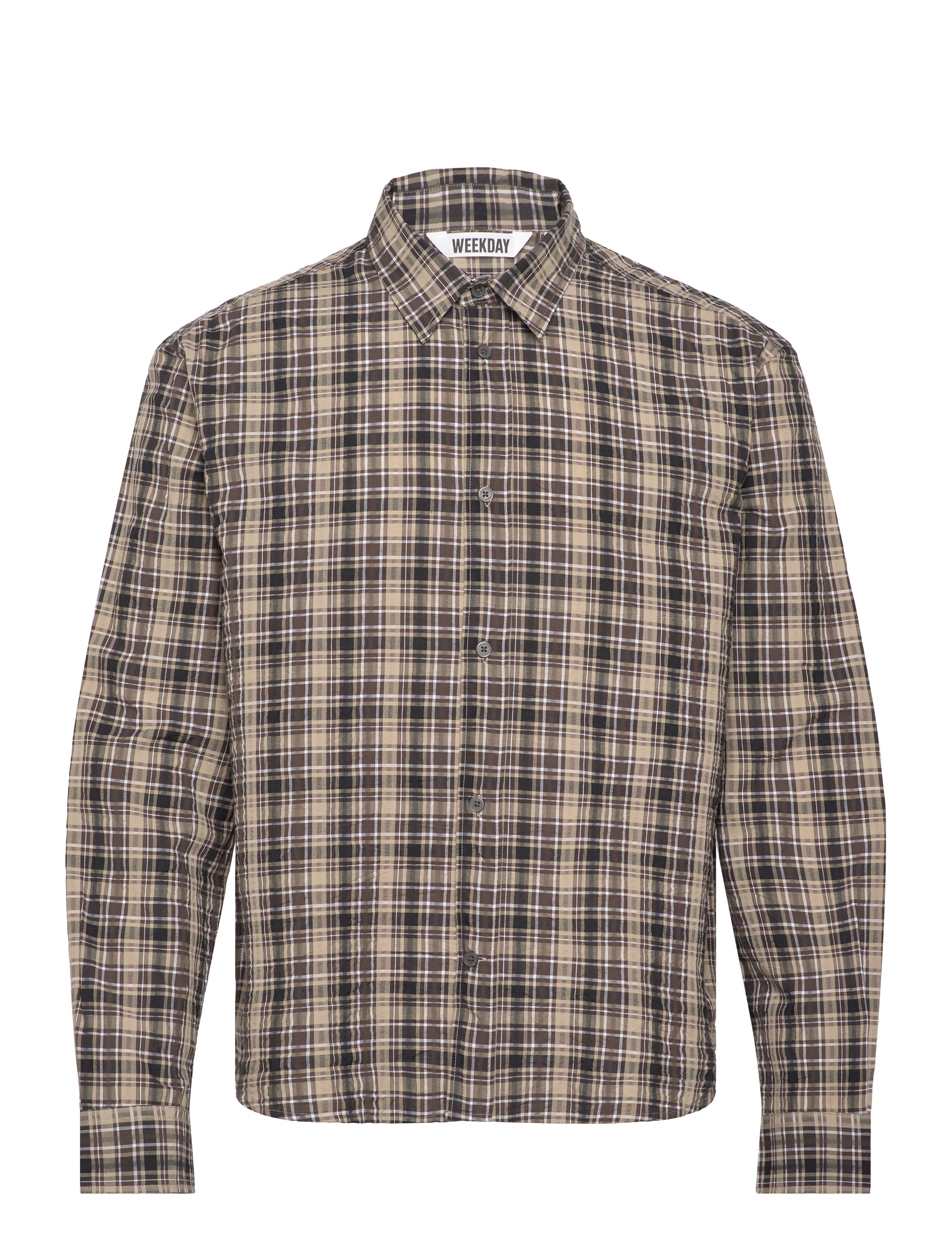 Weekday Relaxed Checked Long-Sleeved Shirt - Shoppa efter tillfälle - DUSTY BEIGE / beige
