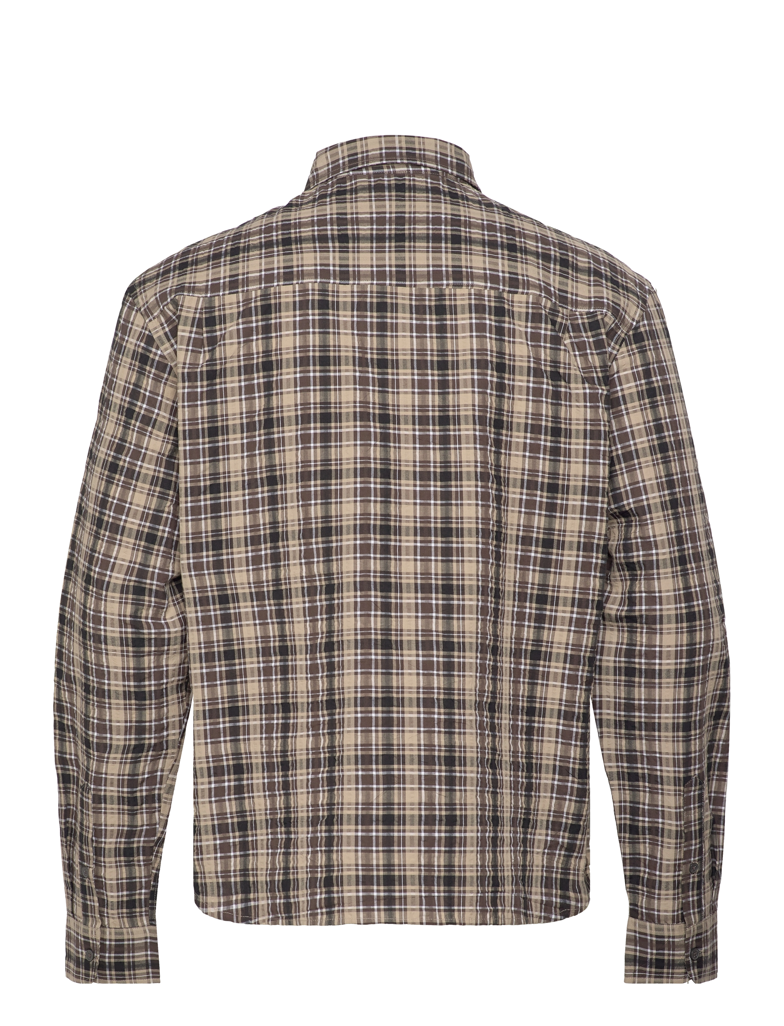 Weekday - Relaxed Checked Long-Sleeved Shirt - dusty beige - 1