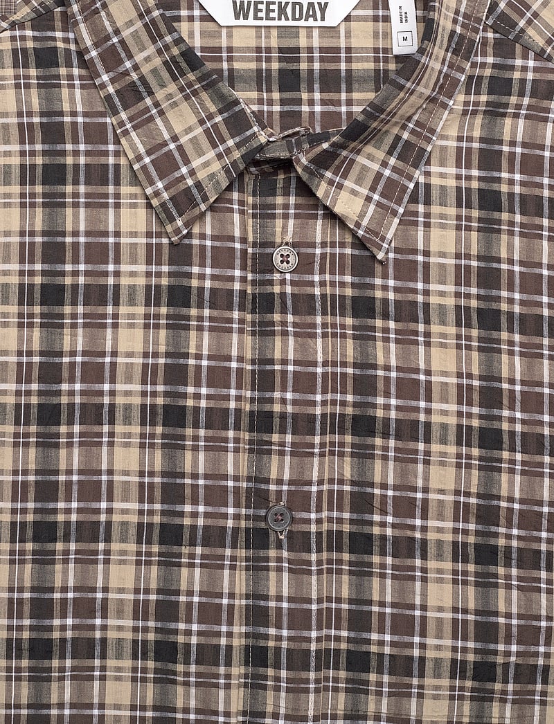 Weekday - Relaxed Checked Long-Sleeved Shirt - nach anlass kaufen - dusty beige - 2
