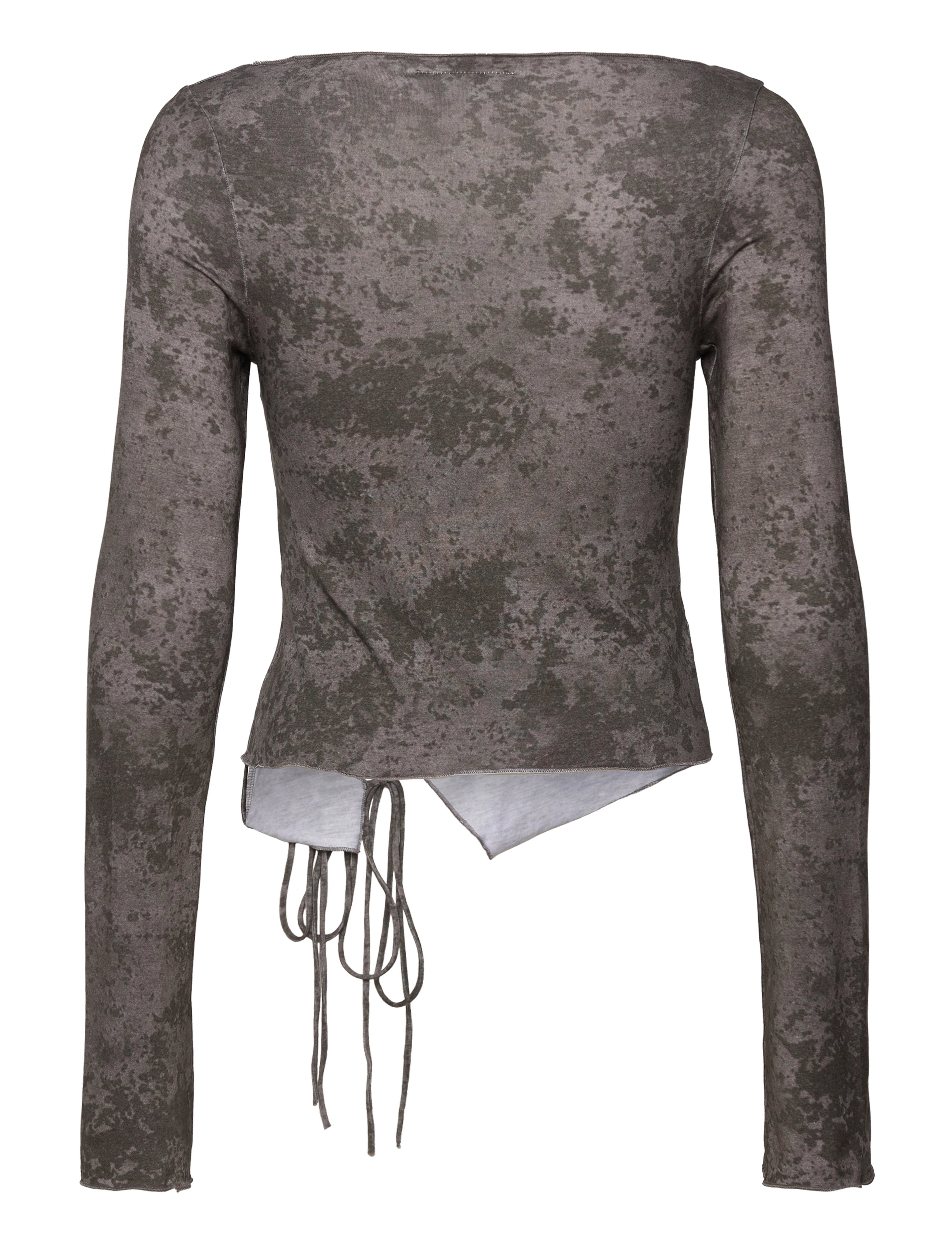 Weekday - Side Tie Long Sleeve Top - langärmlige tops - light grey - 1