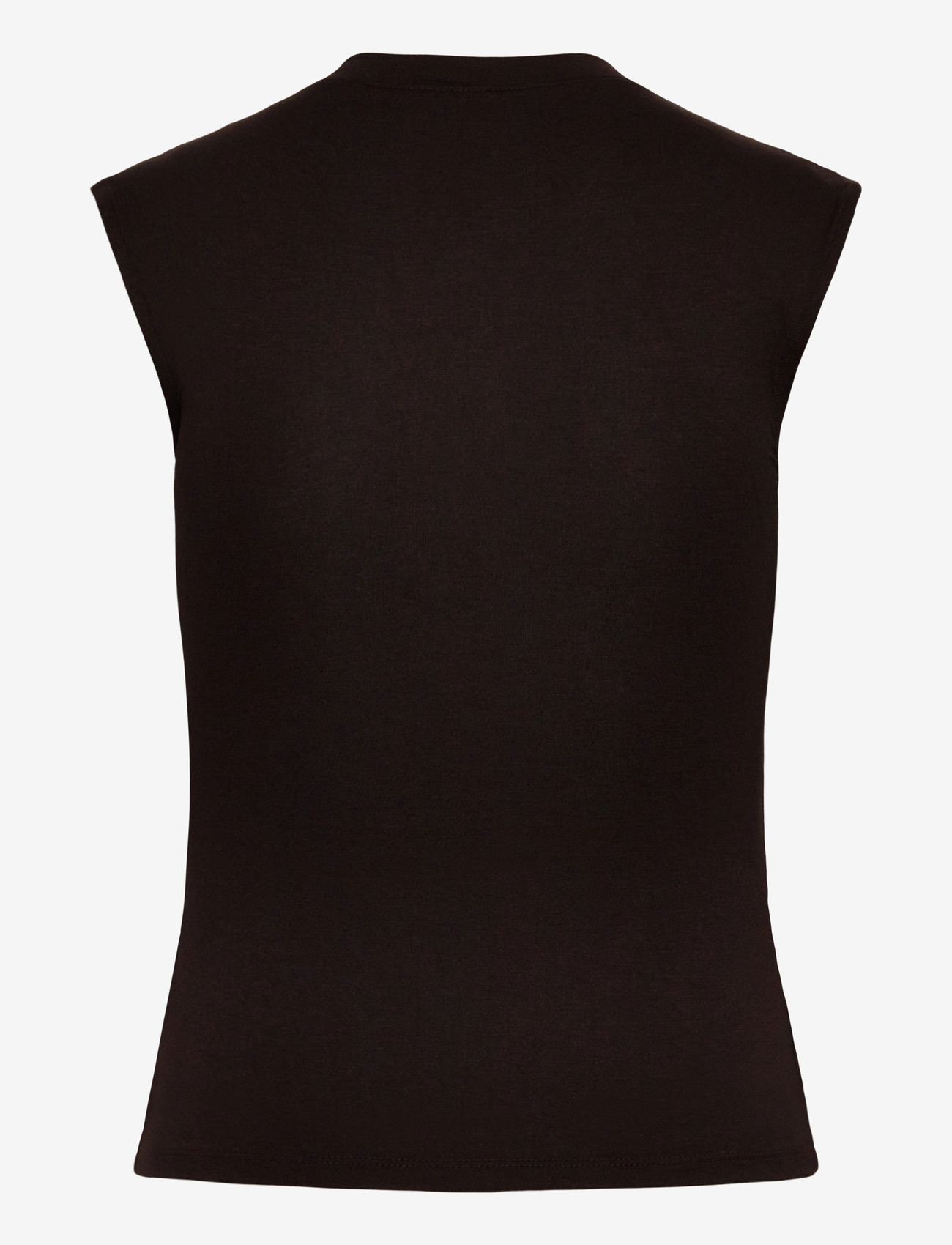 Weekday - Sleeveless Button-up Top - linnen - dark brown - 1