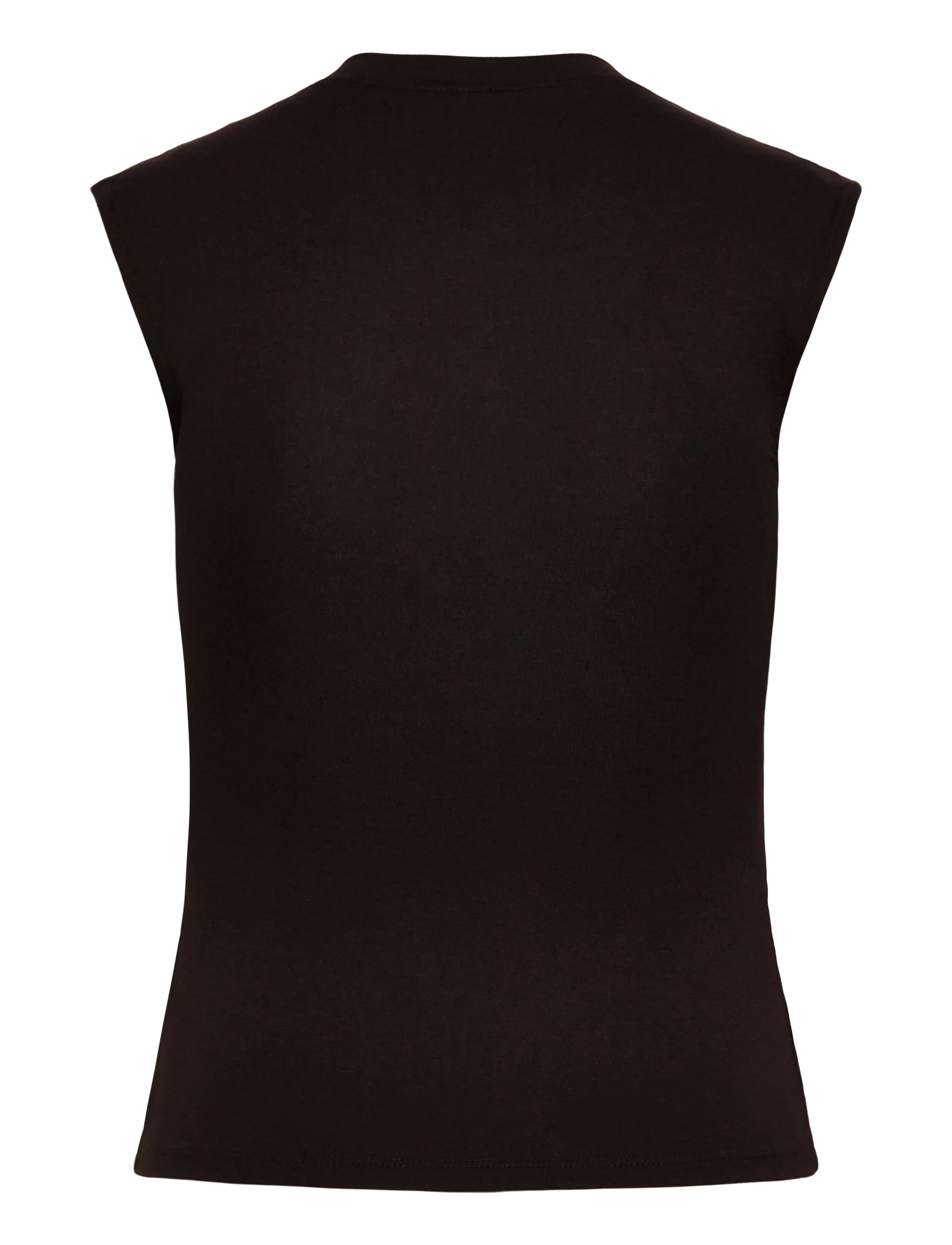 Weekday - Sleeveless Button-up Top - dark brown - 1