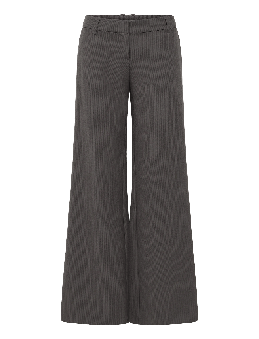 Weekday - Low Flared Suit Trousers - flare bukser - brown pinstripe - 0