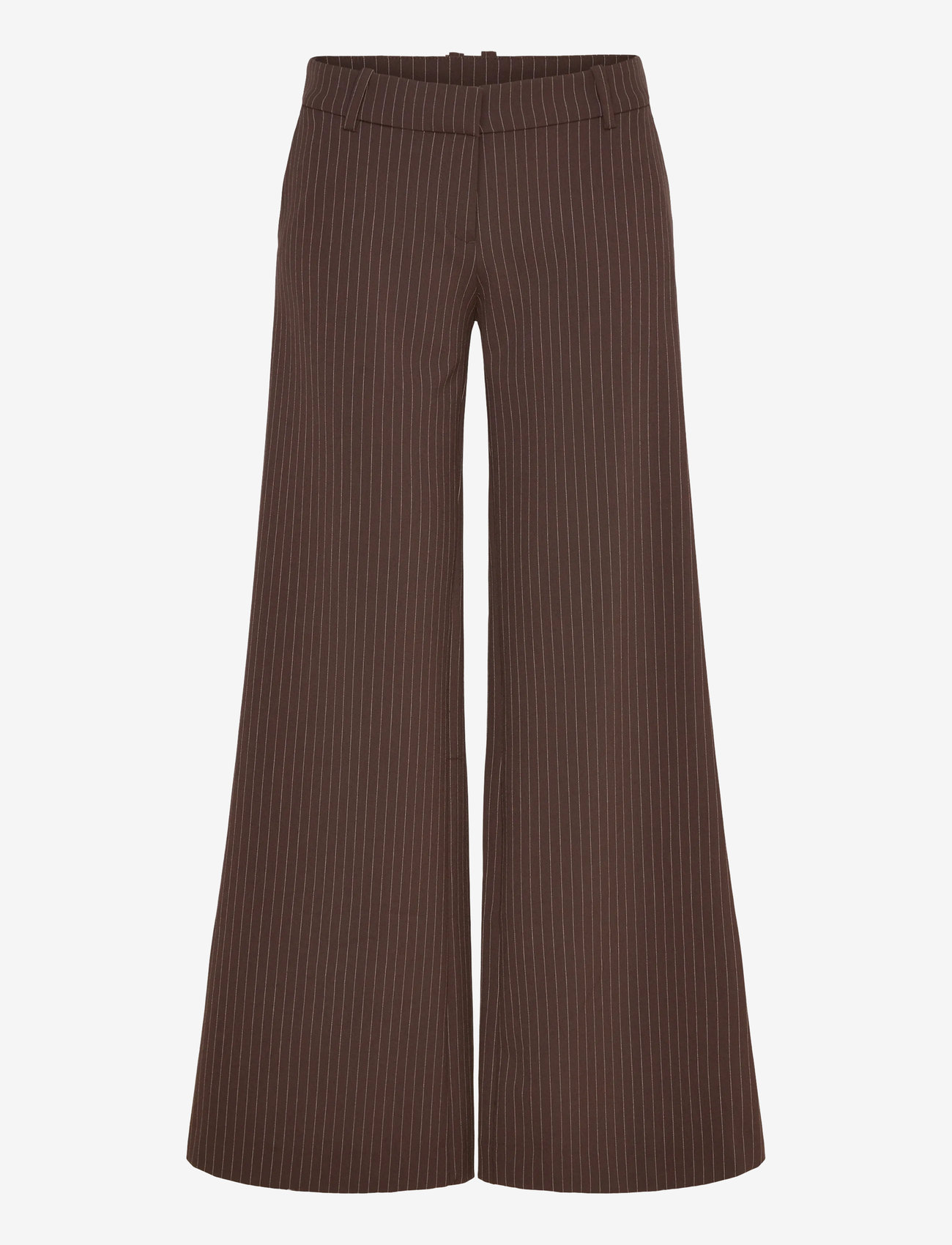 Weekday - Low Flared Suit Trousers - utsvängda byxor - brown stripe - 1