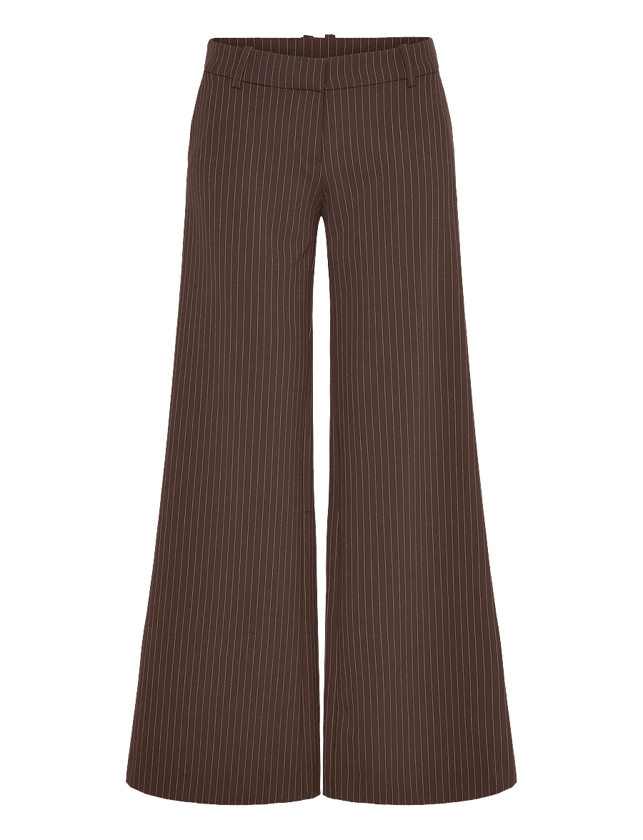 Weekday - Low Flared Suit Trousers - flares - brown stripe - 0