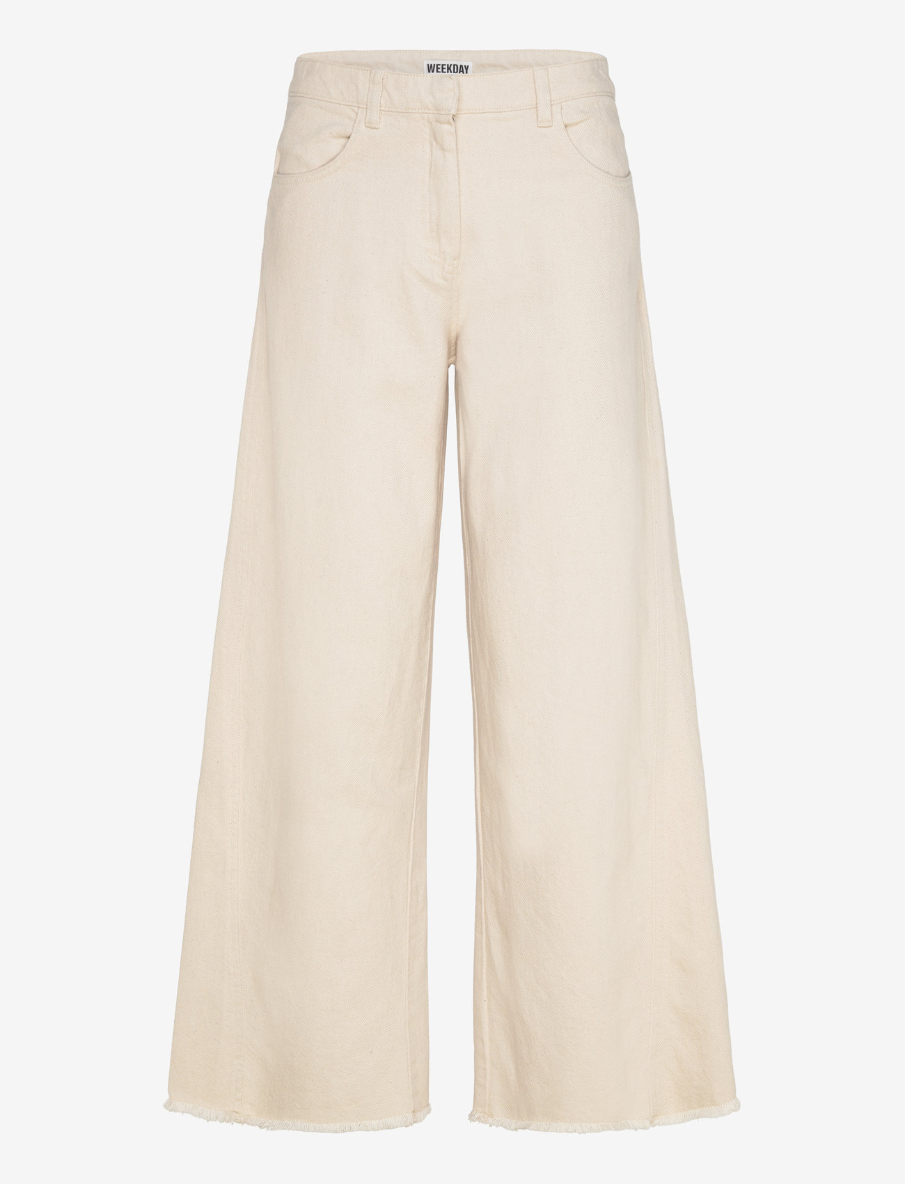 Weekday - Cotton Loose Trousers - platūs džinsai - off white - 0