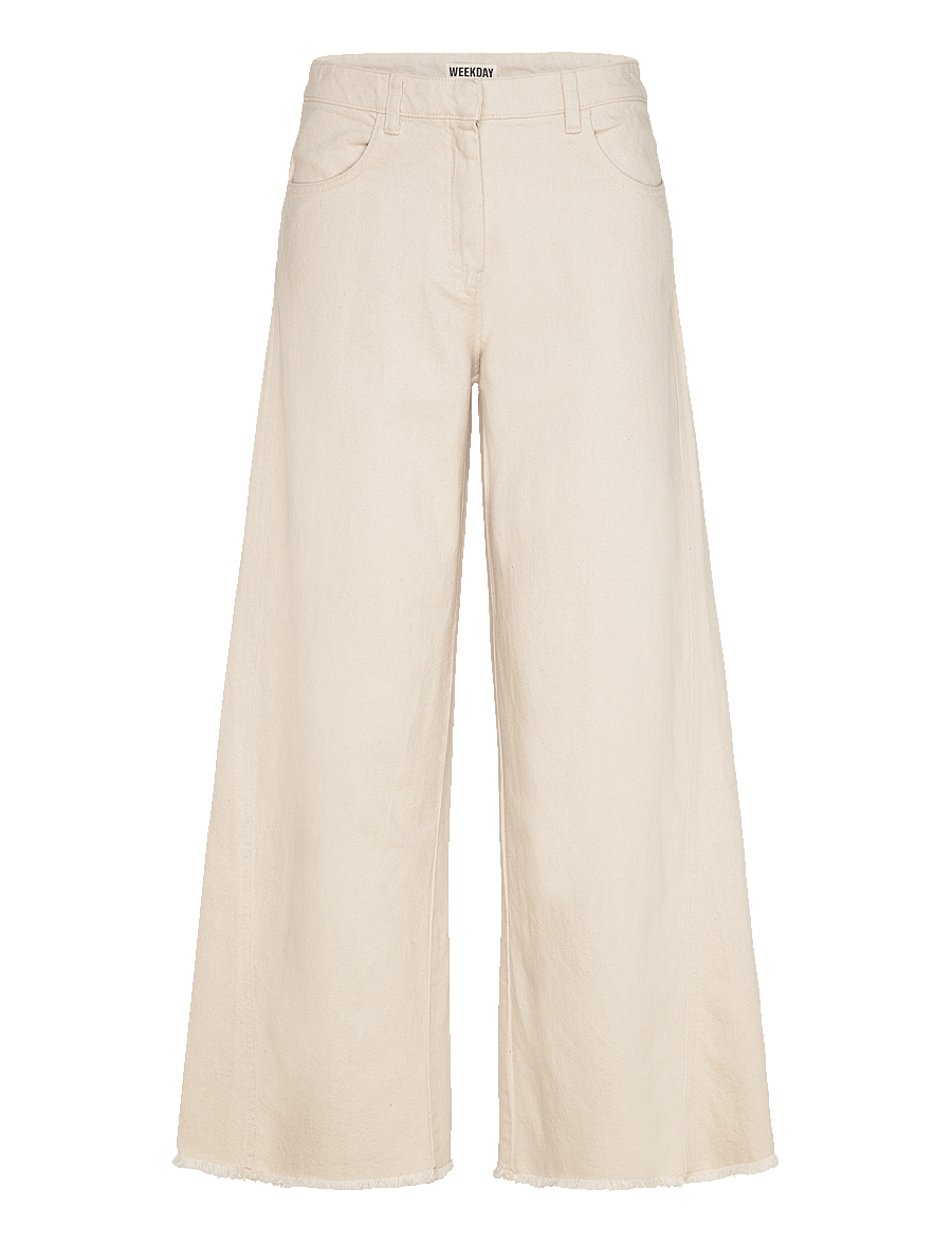 Weekday - Cotton Loose Trousers - hosen mit weitem bein - off white - 0