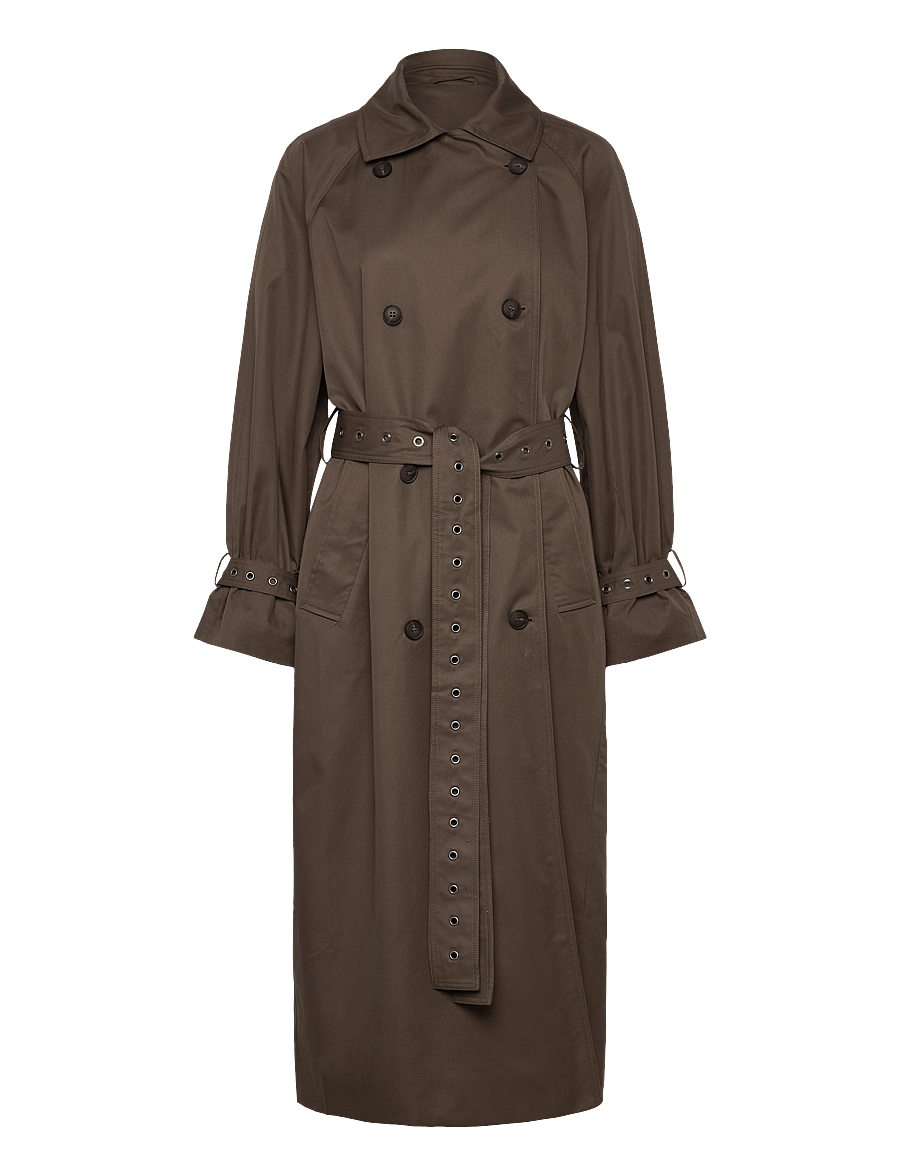 Weekday - Oversized Double-Breasted Trench Coat - dark mole - 1