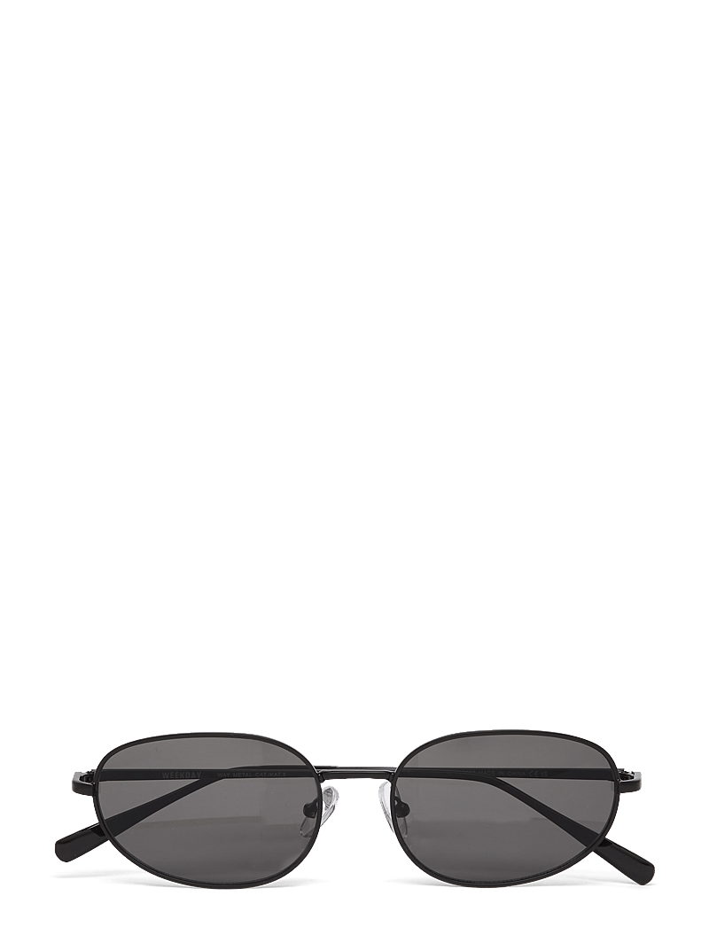 Weekday - Minimal Oval Metal Sunglasses - rund form - black - 0