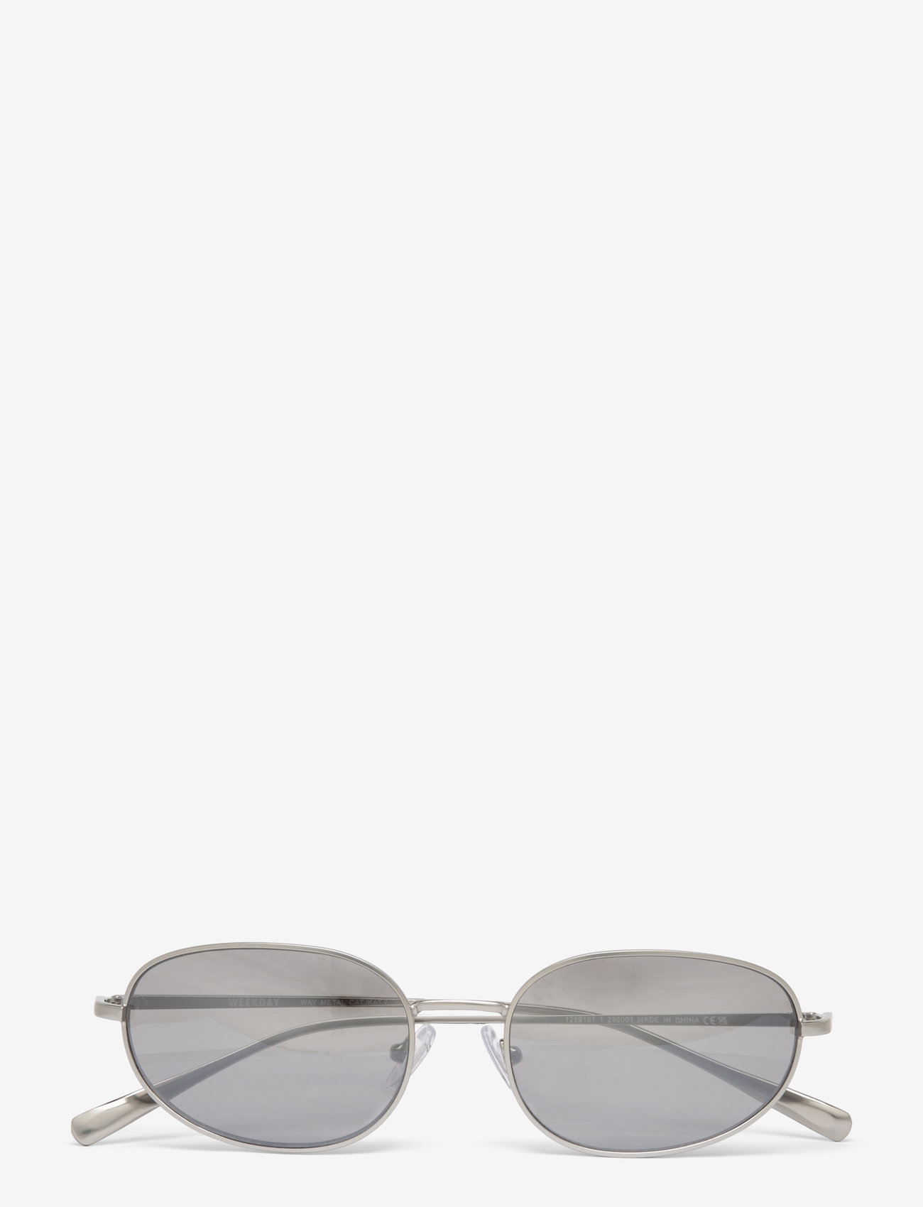 Weekday - Minimal Oval Metal Sunglasses - rund form - silver - 0