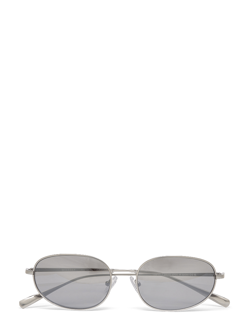 Weekday - Minimal Oval Metal Sunglasses - rund form - silver - 0