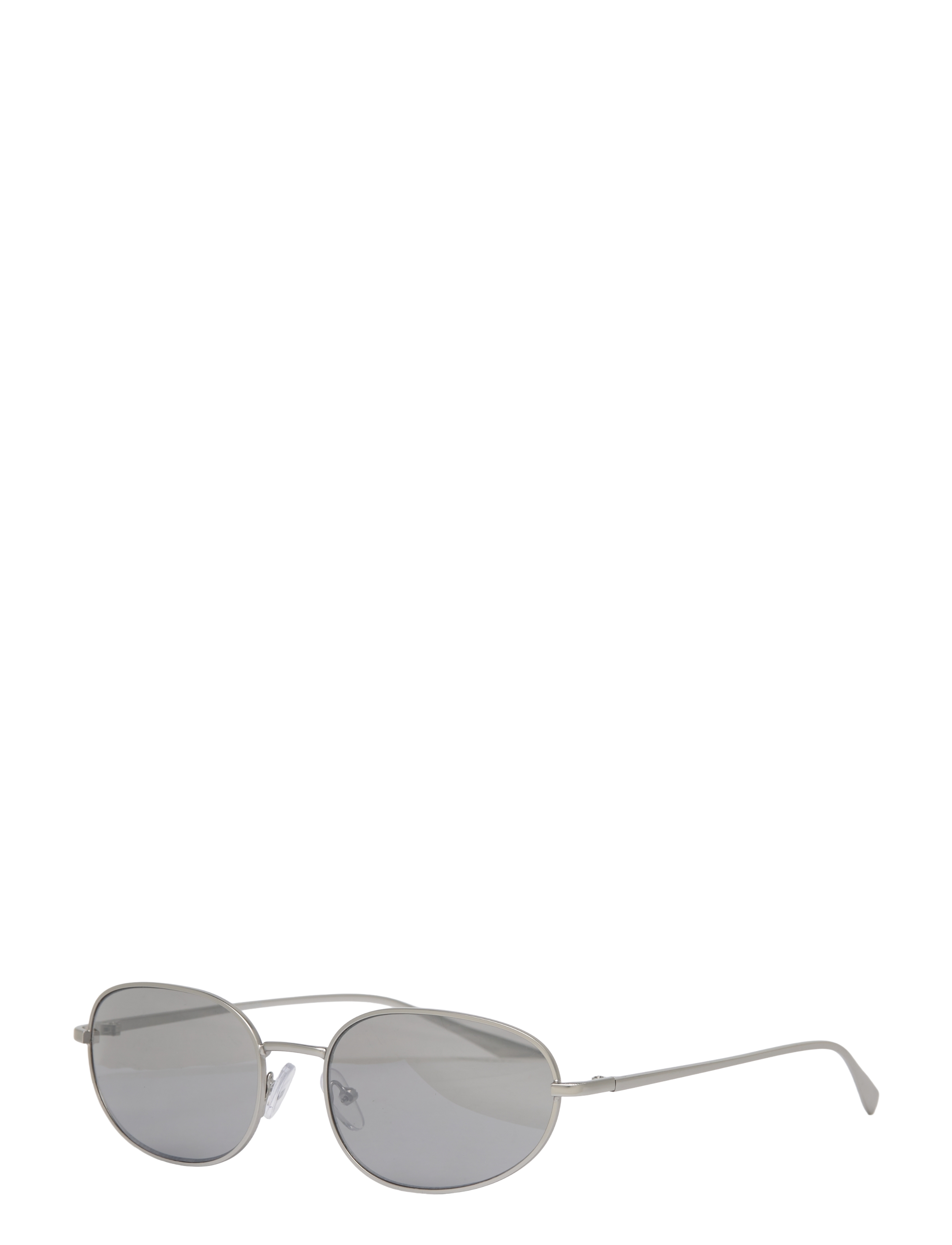 Weekday - Minimal Oval Metal Sunglasses - runde solbriller - silver - 1