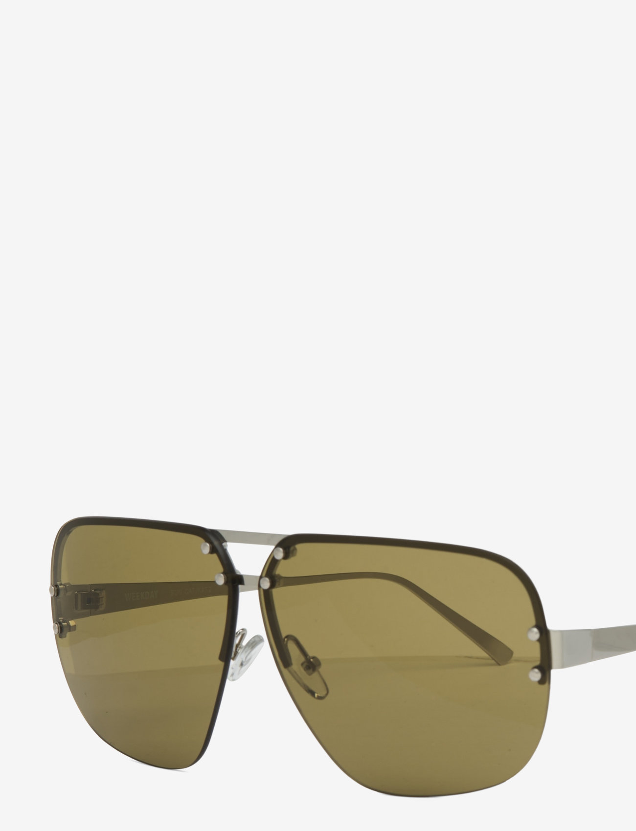 Weekday - Tinted Aviator Sunglasses - aviator solbriller - dark brown w/ green lense - 1