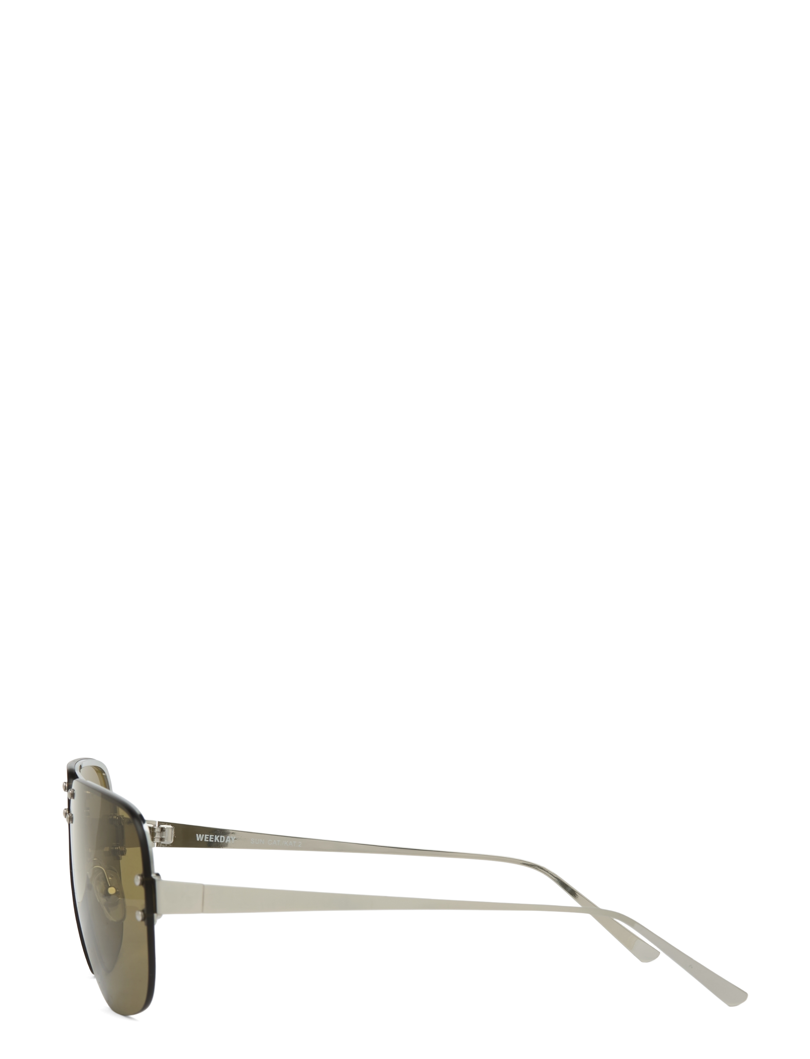 Weekday - Tinted Aviator Sunglasses - pilotbriller - dark brown w/ green lense - 2