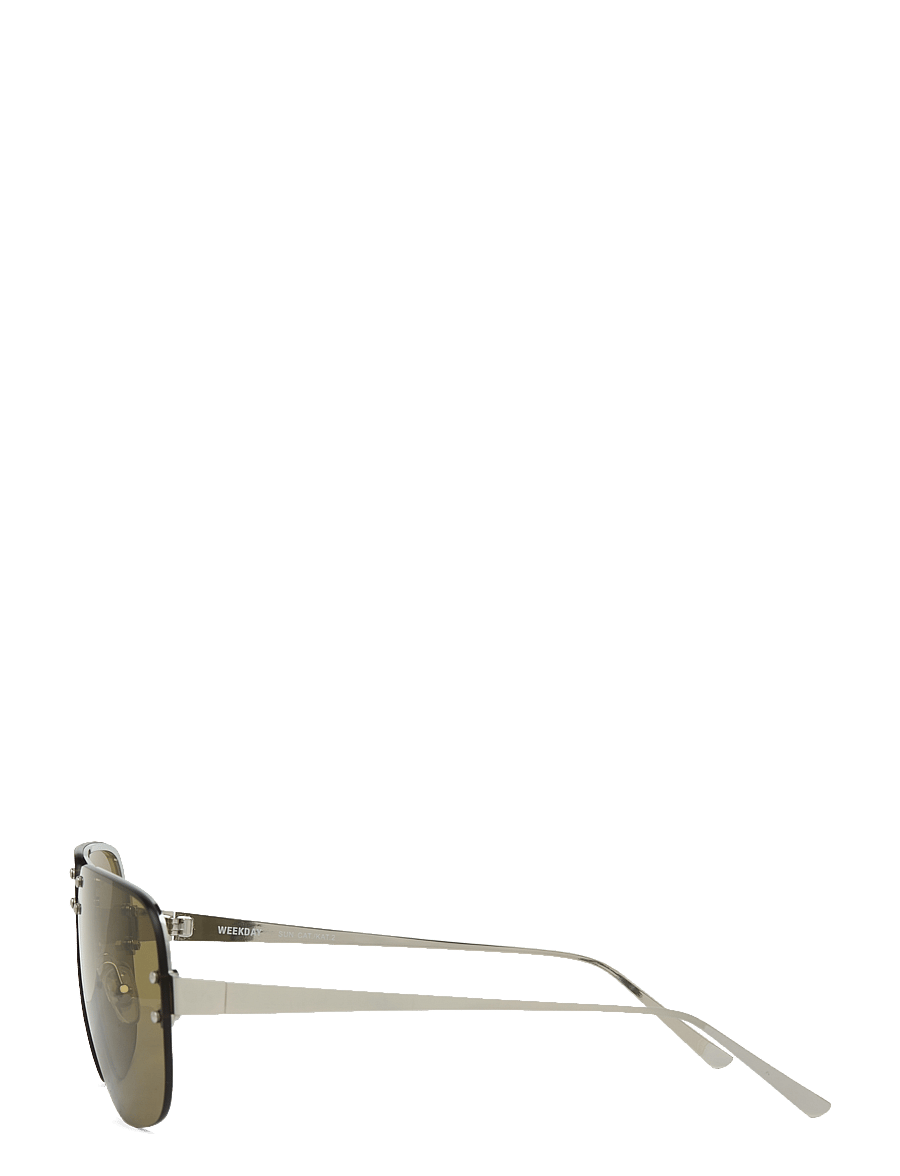Weekday - Tinted Aviator Sunglasses - pilot - dark brown w/ green lense - 2