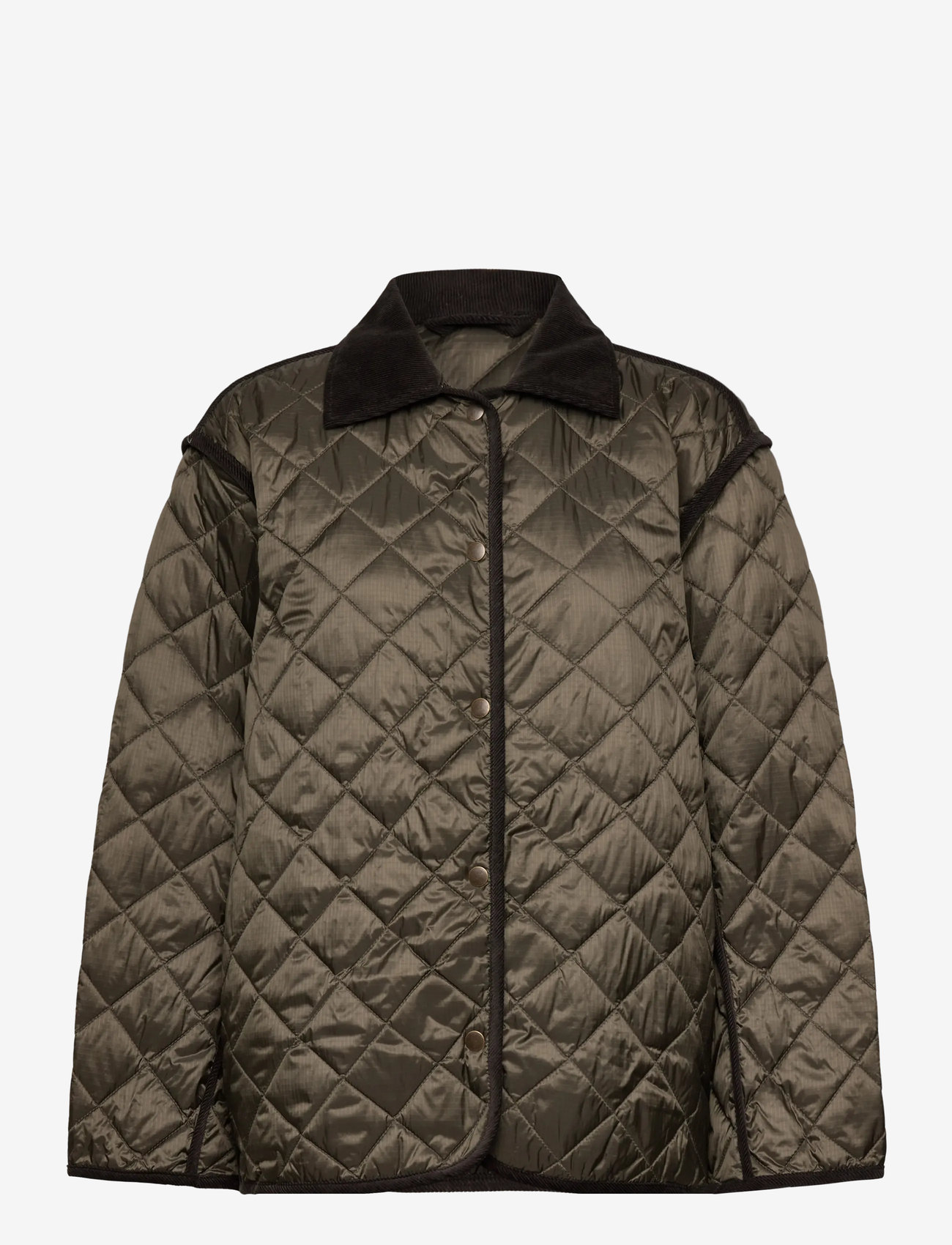 Weekday - Oversized Quilted Liner Jacket - steppjacken - dark brown - 0