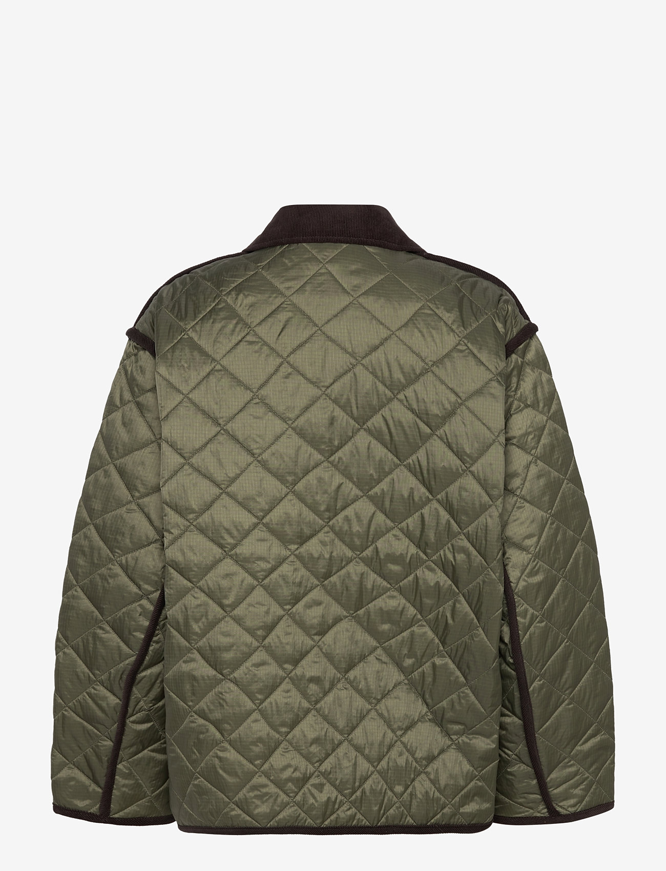 Weekday - Oversized Quilted Liner Jacket - quiltede jakker - khaki green - 1