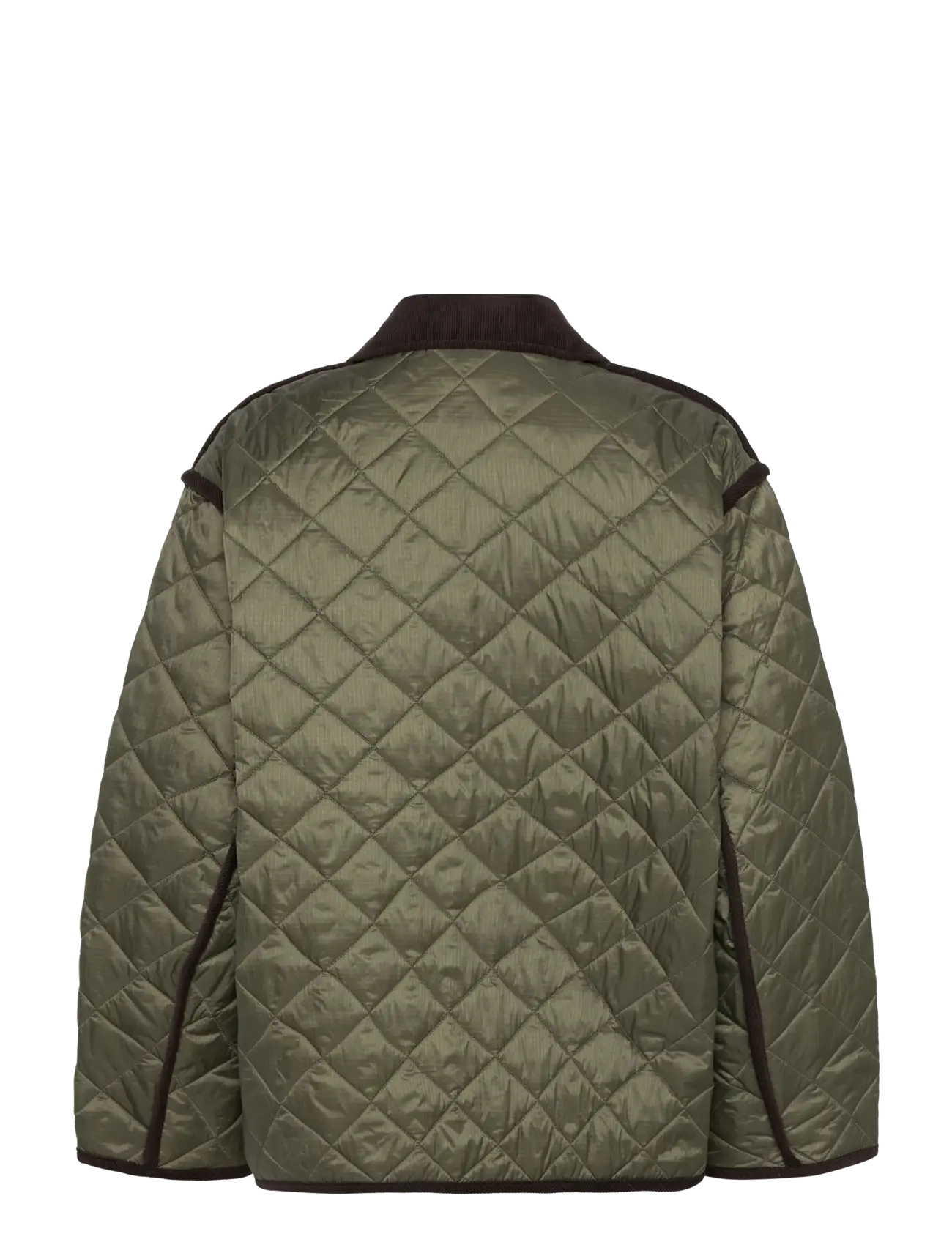 Weekday - Oversized Quilted Liner Jacket - kevadjoped - khaki green - 1