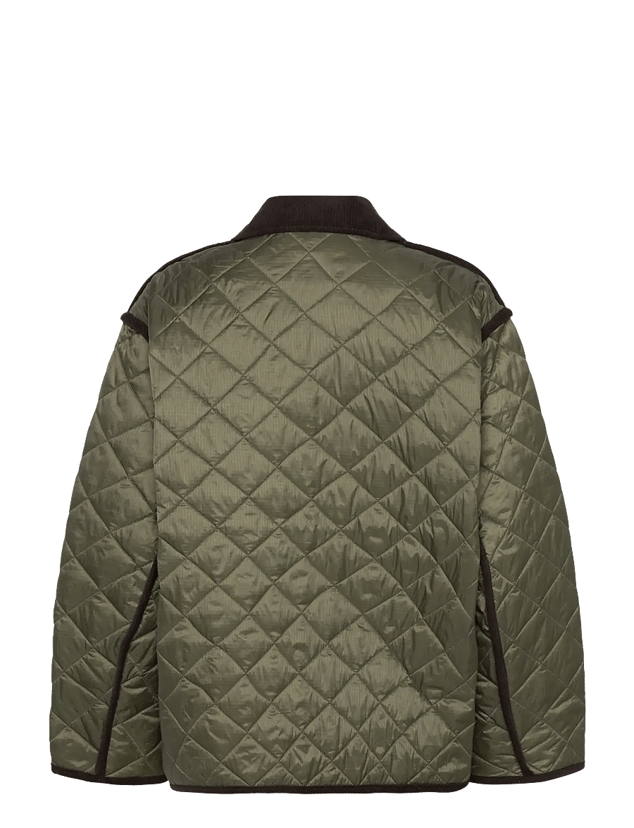 Weekday - Oversized Quilted Liner Jacket - steppjacken - khaki green - 1