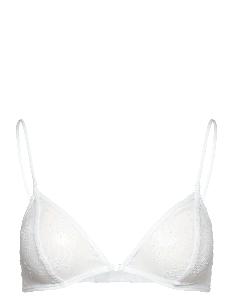 Weekday - Sheer Lace Triangle Bra - bralette - white light - 0