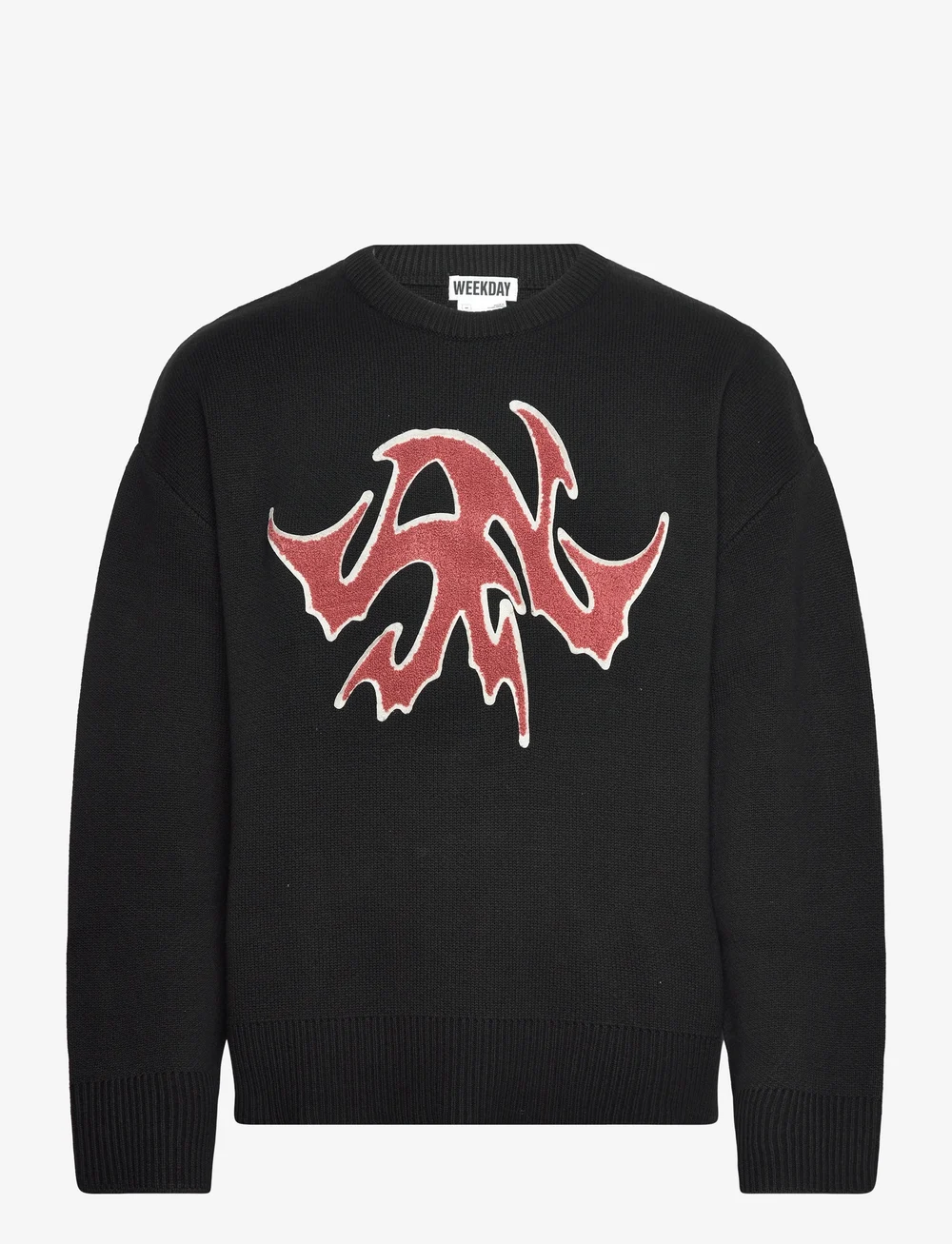 Weekday - Patch Sweater - rundhalsad - black - 0