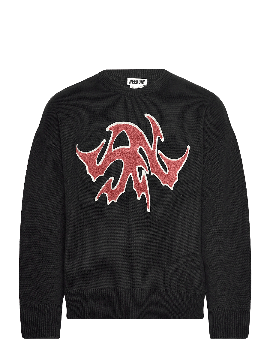 Weekday - Patch Sweater - rundhals - black - 0