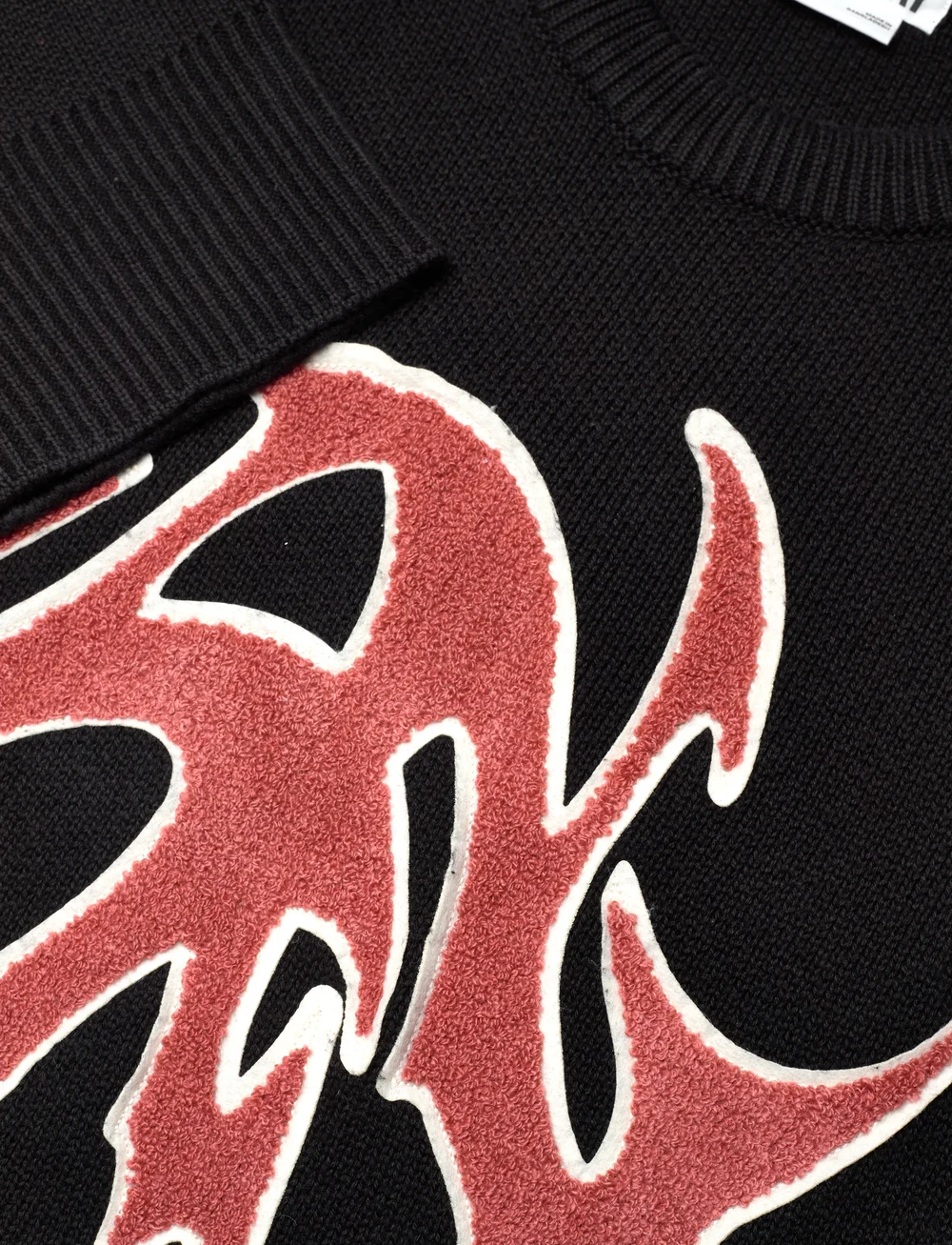 Weekday - Patch Sweater - rundhalsad - black - 2