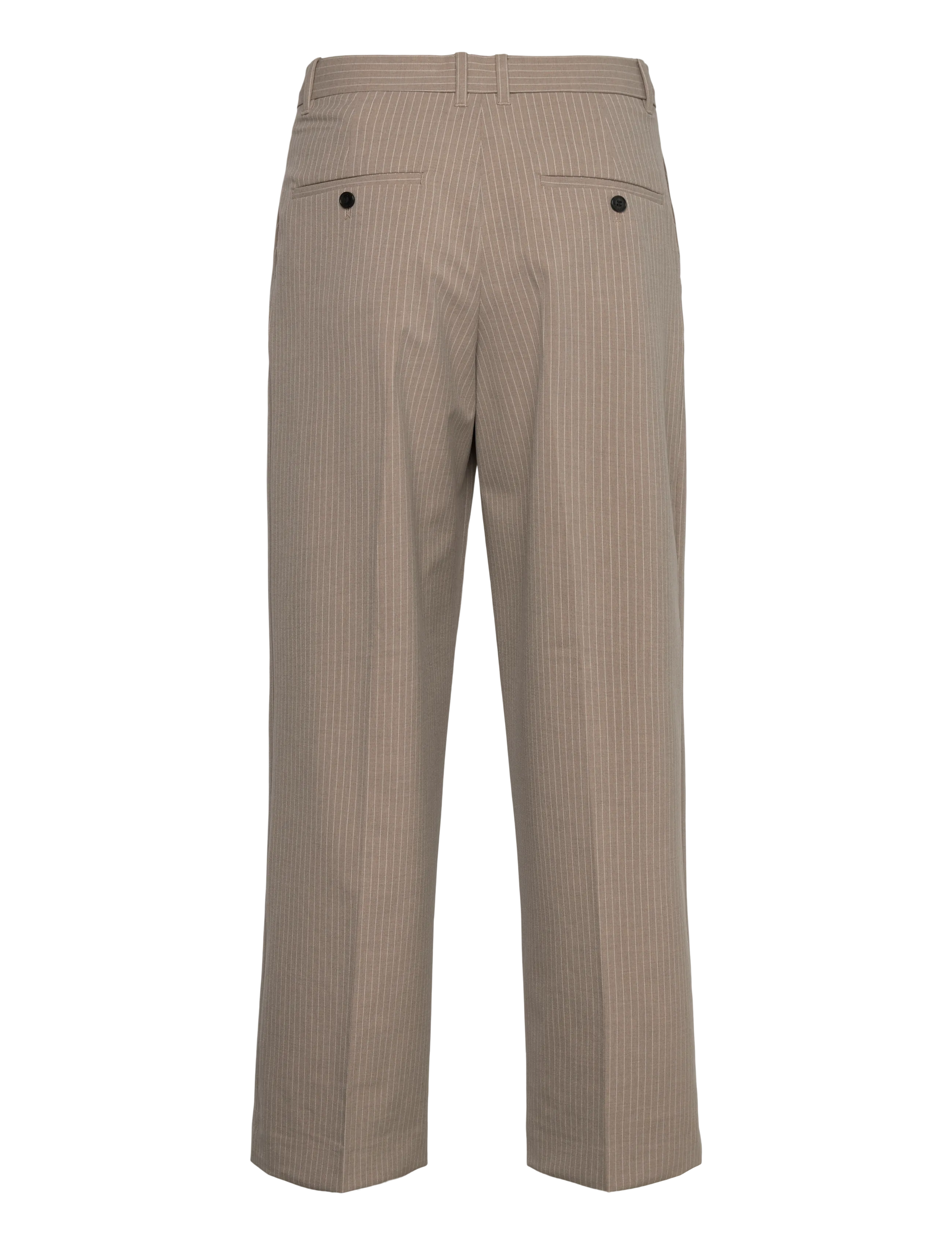Weekday - Nate Regular Waist Baggy Straight Trousers - dressbukser - beige melange pinstripe - 2