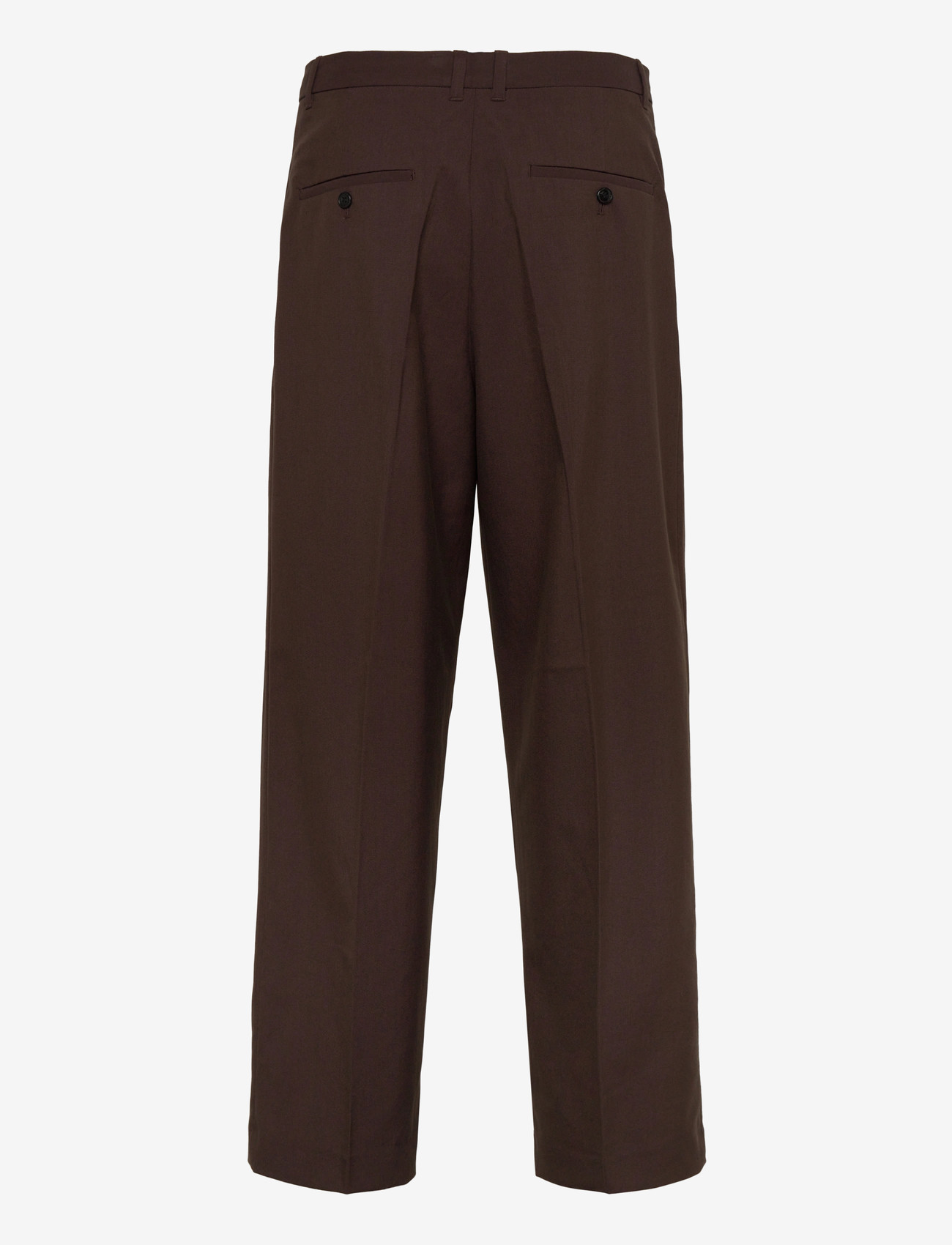 Weekday - Nate Loose Fit Pleated Suit Trousers - kostymbyxor - dark brown - 1